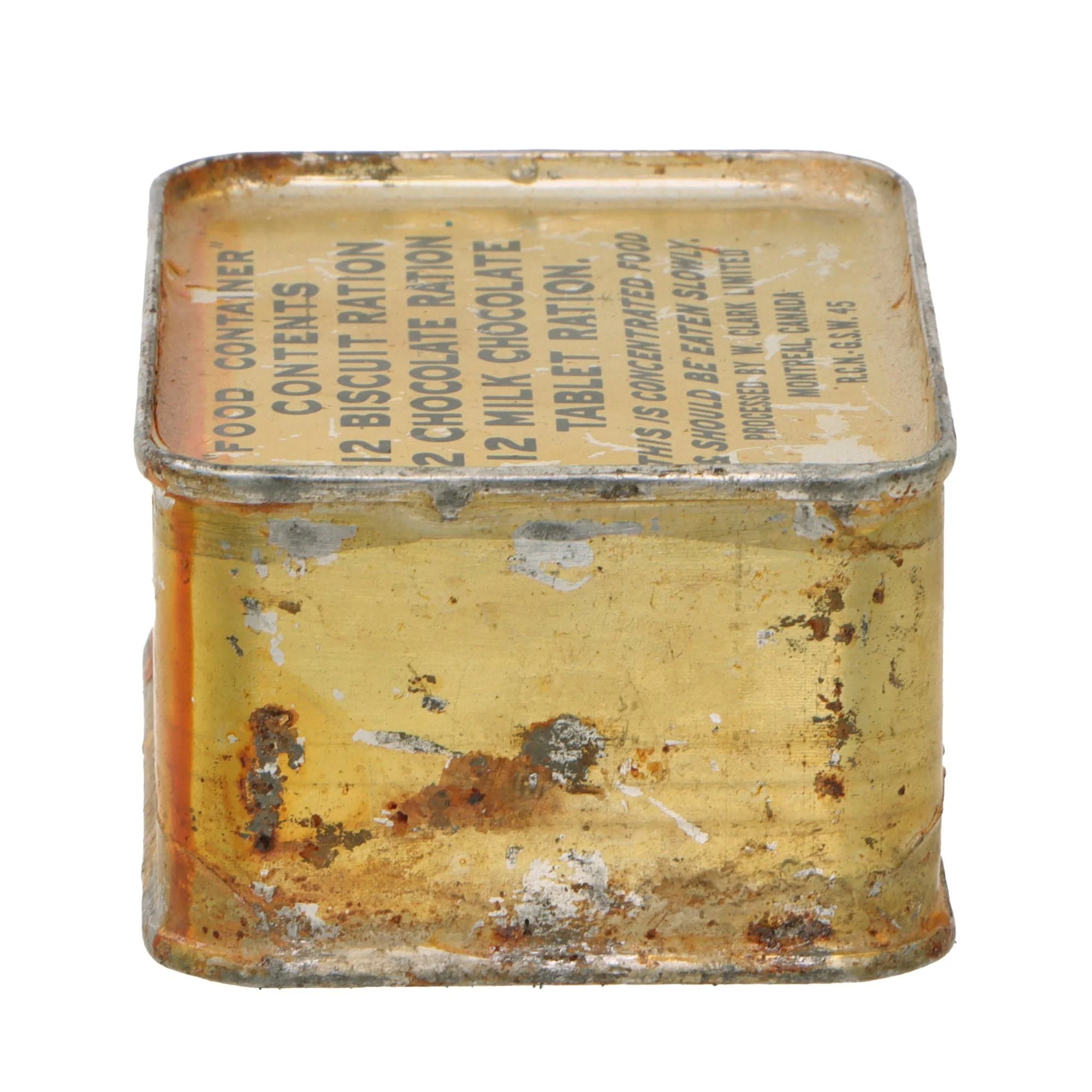 Original Canadian WWII 1945 Dated 'Food Container' Sealed Emergency Ration by W. Clark Limited — image 5