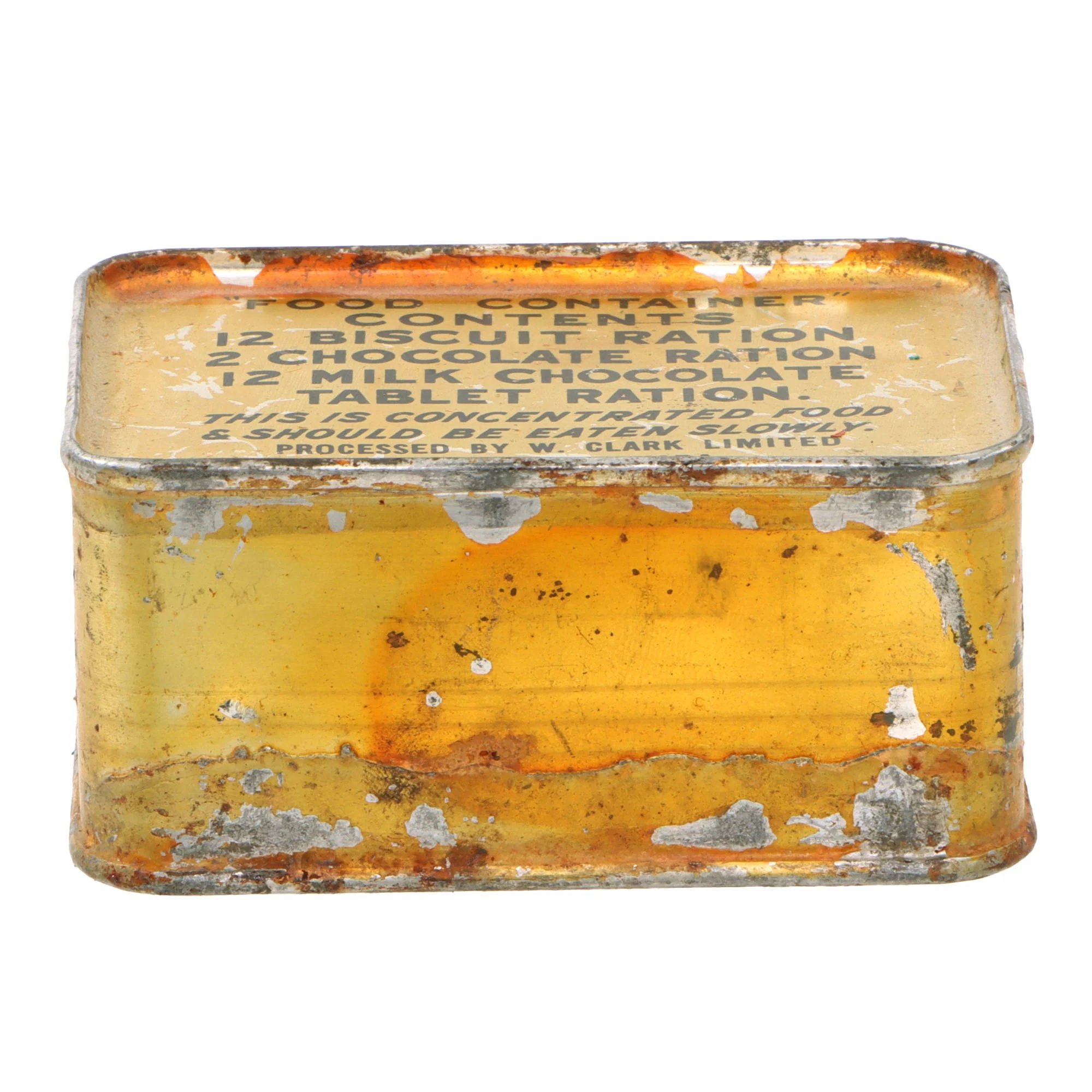 Original Canadian WWII 1945 Dated 'Food Container' Sealed Emergency Ration by W. Clark Limited — image 7