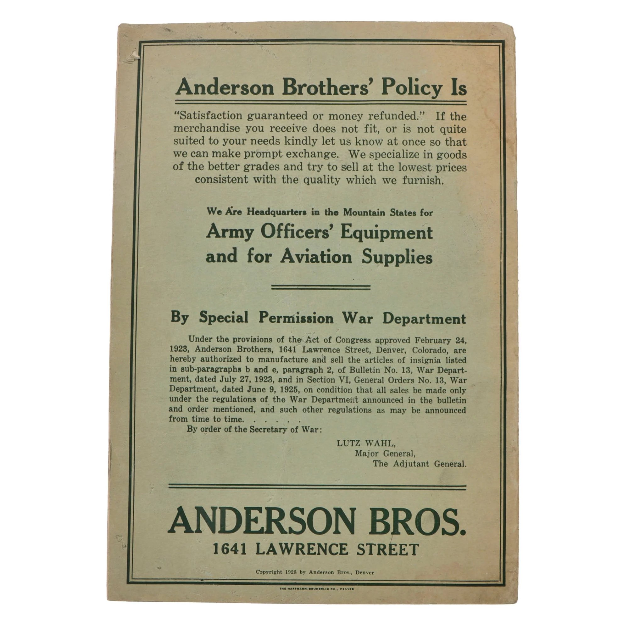 Original U.S. WWI to 1920s Era Military Uniform & Equipment Retailer Catalog Lot - Lot of 8 — image 7