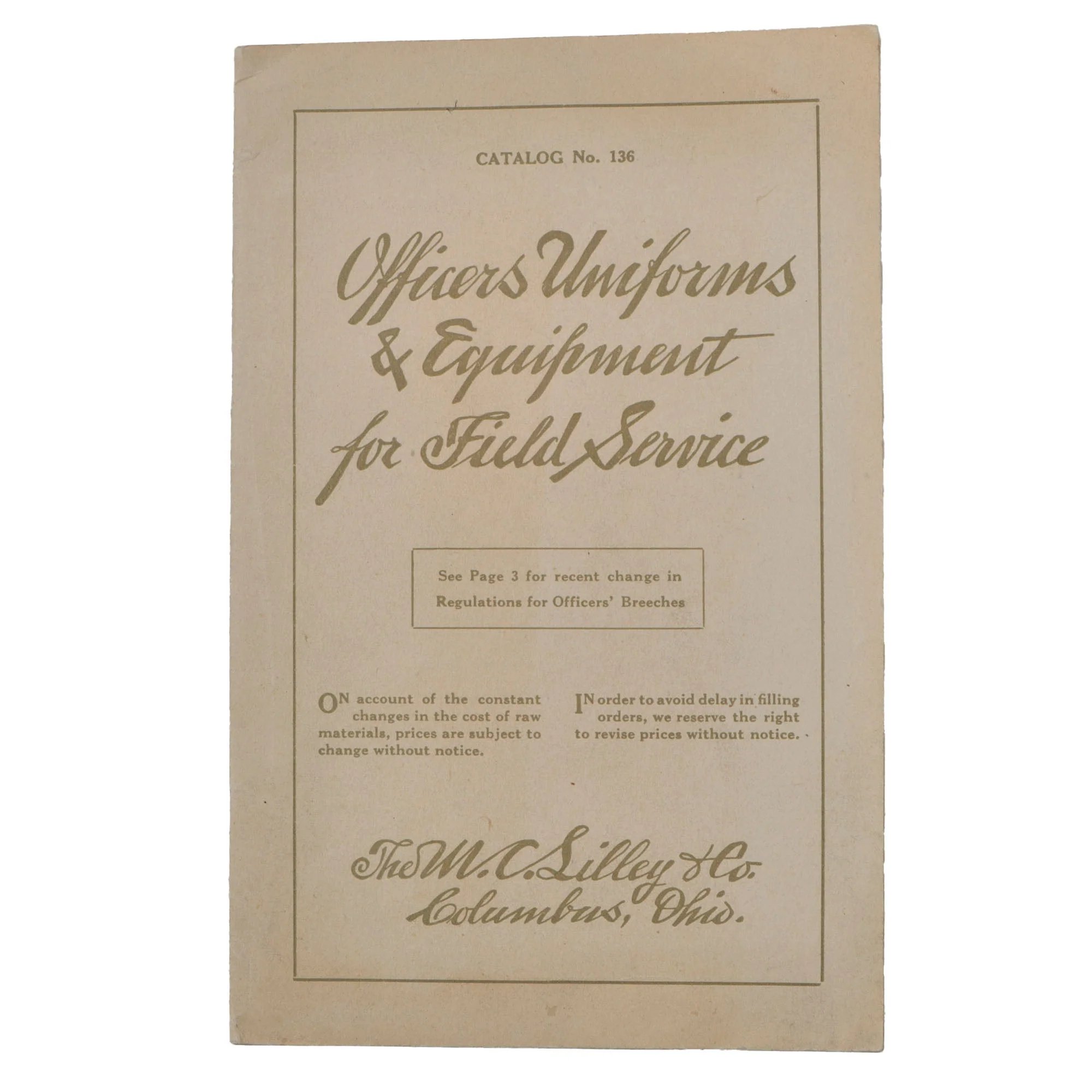 Original U.S. WWI to 1920s Era Military Uniform & Equipment Retailer Catalog Lot - Lot of 8 — image 8