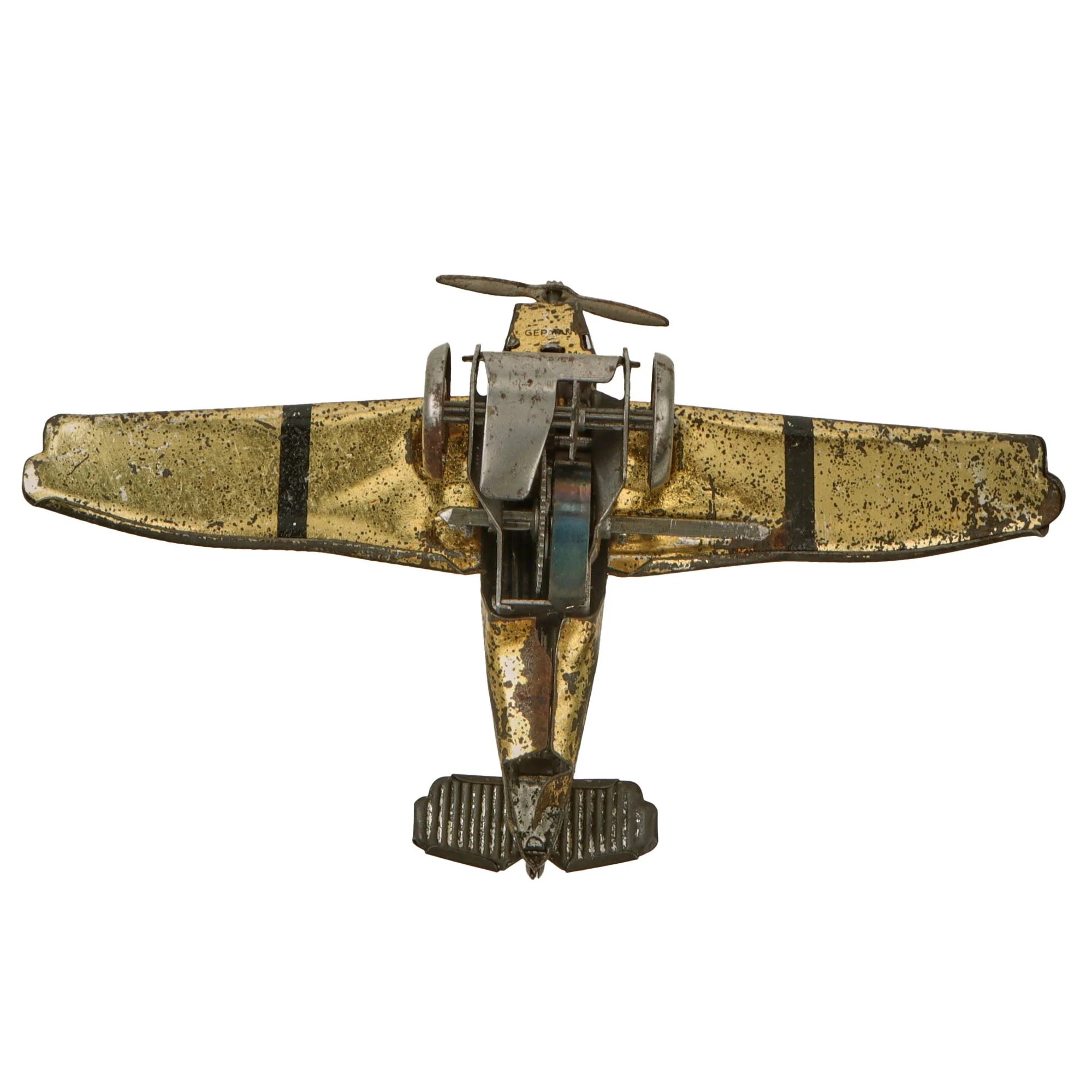 Original Japanese & German Pre-WWII Military Toys - Japanese Battery Gun with Rising Sun Flag and German Junkers Mechanical Airplane — image 11