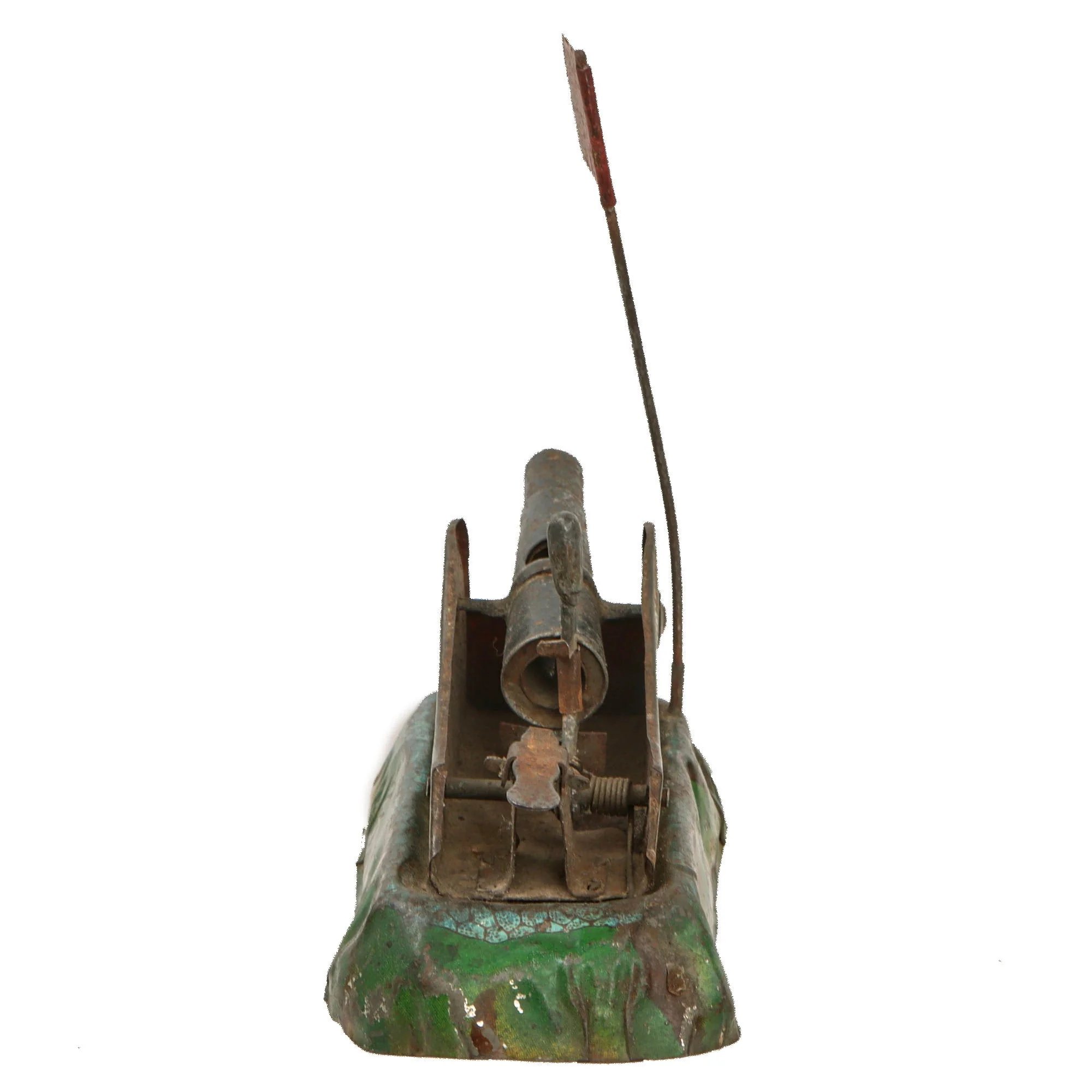 Original Japanese & German Pre-WWII Military Toys - Japanese Battery Gun with Rising Sun Flag and German Junkers Mechanical Airplane — image 3