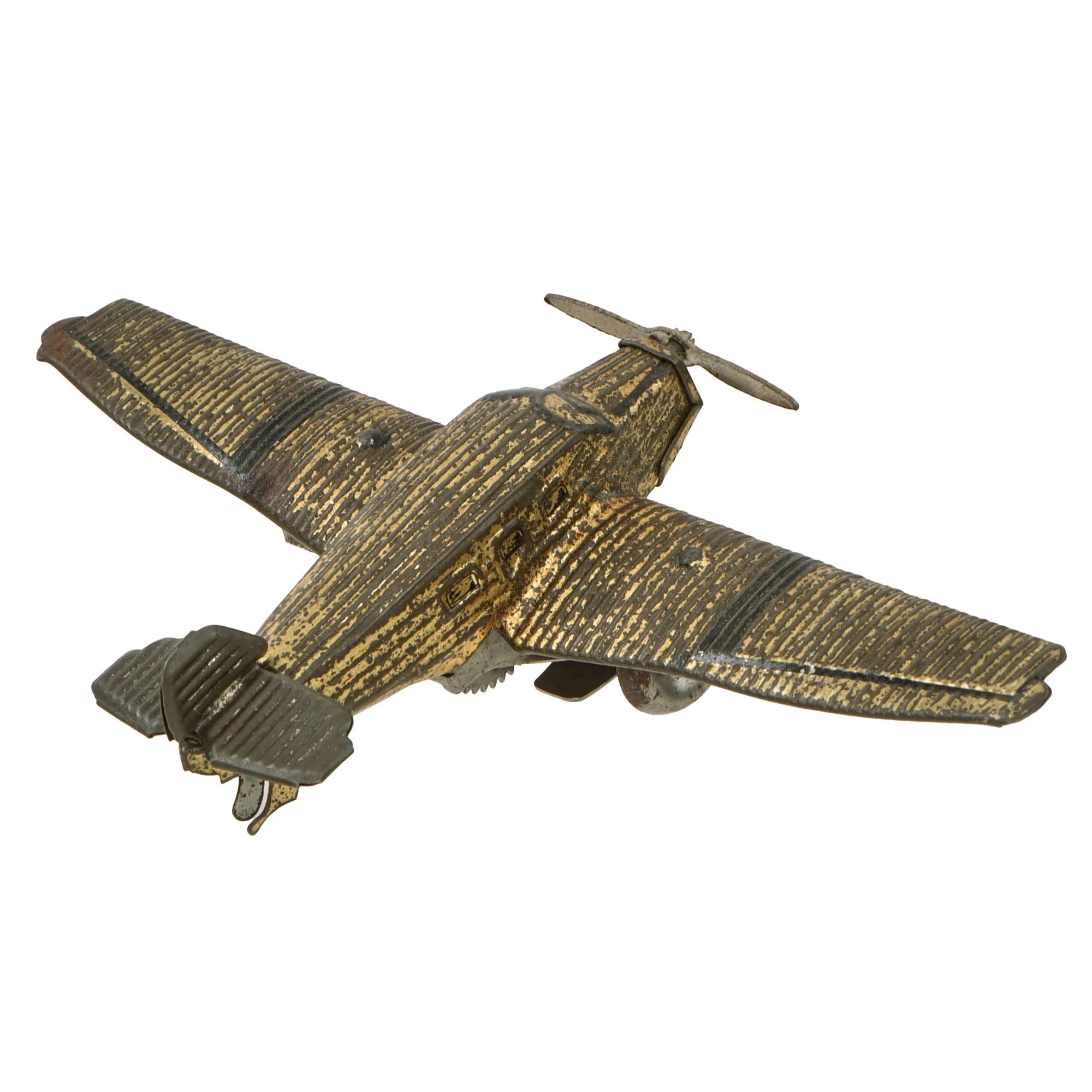 Original Japanese & German Pre-WWII Military Toys - Japanese Battery Gun with Rising Sun Flag and German Junkers Mechanical Airplane — image 8