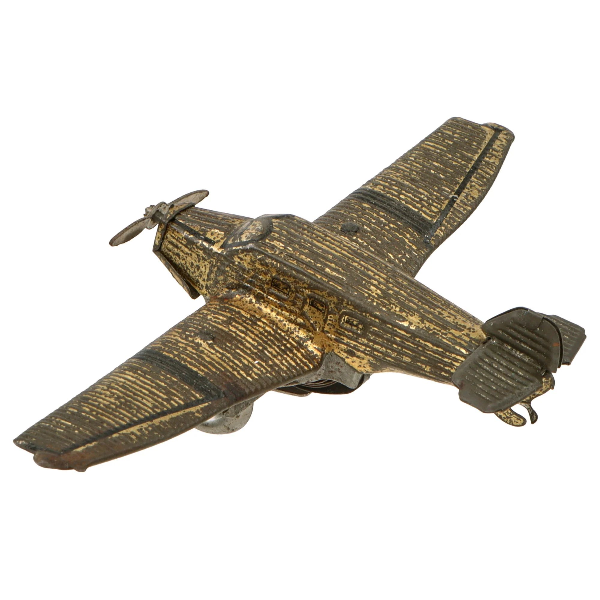 Original Japanese & German Pre-WWII Military Toys - Japanese Battery Gun with Rising Sun Flag and German Junkers Mechanical Airplane — image 9