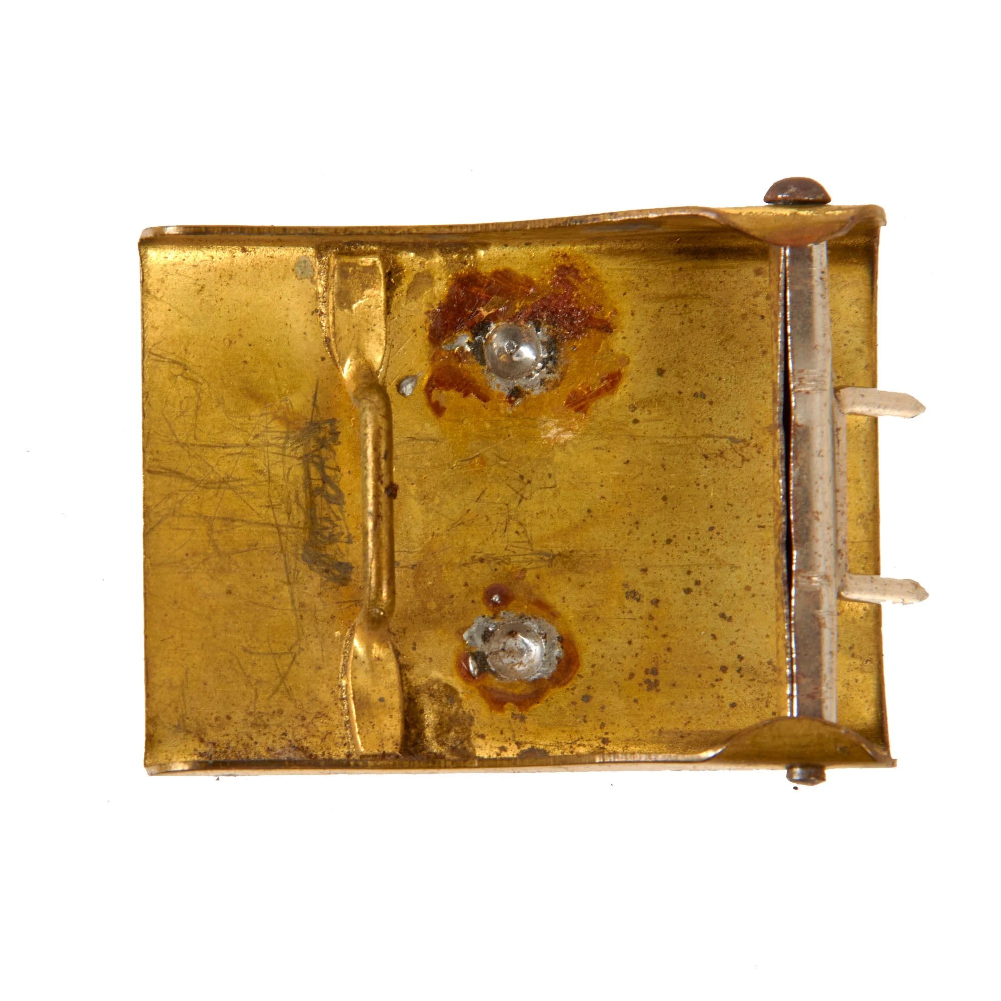 Original German WWII SA EM/NCO Belt with Two Piece Brass & Nickel Buckle - Sturmabteilung — image 10