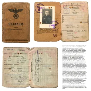 Original German WWII Heer Army Soldbuch ID & Payment Book …