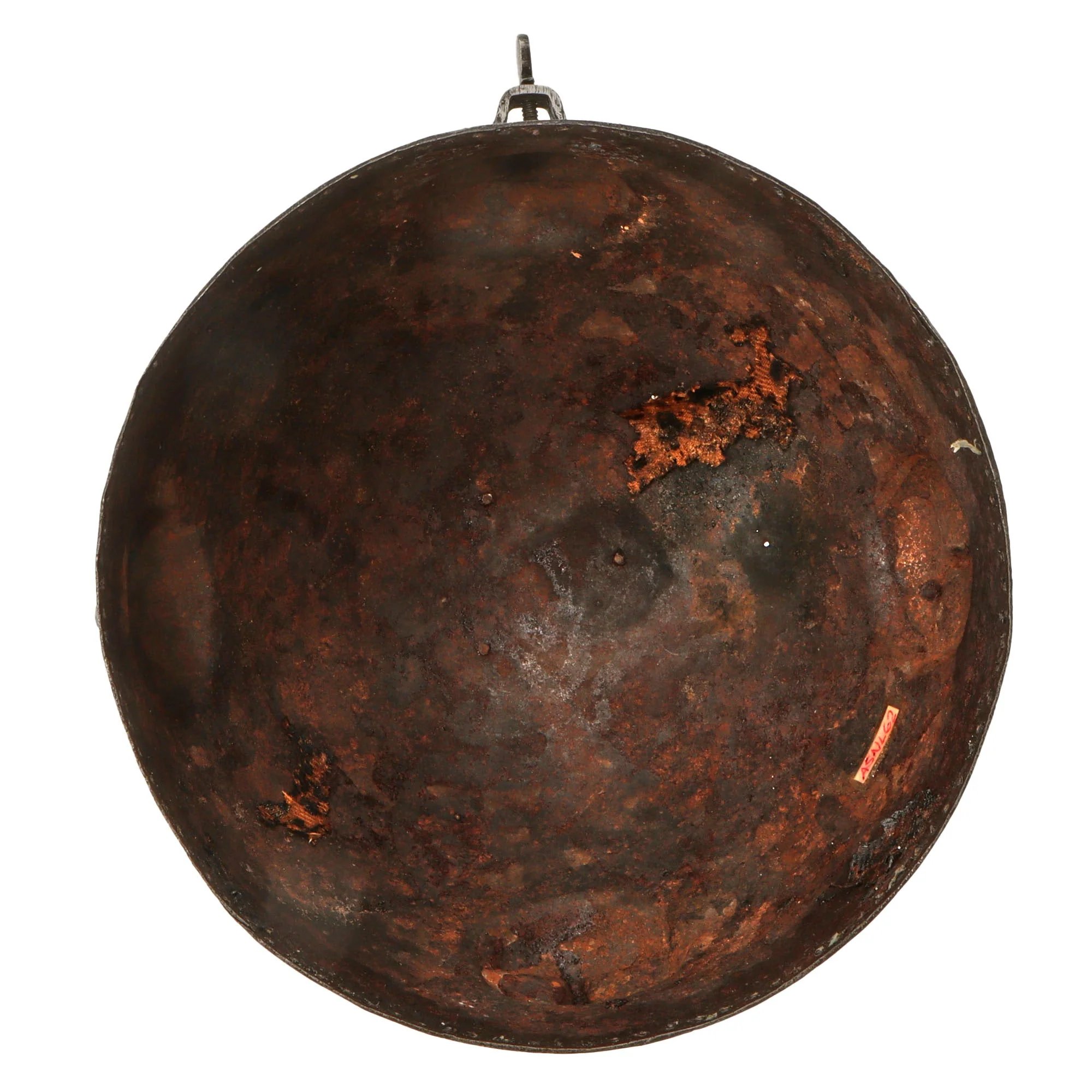 Original Magnificent North Indian Gold Inlaid Kulah Khud Spiked Sun Face War Helmet with Museum Catalog Tag - Circa 1800 — image 10