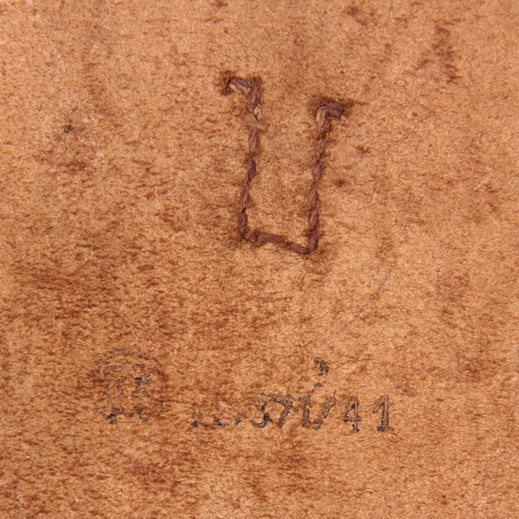 Original German WWII Officer M35 Brown Leather Dispatch Map Case with Insert & RZM Number — image 4