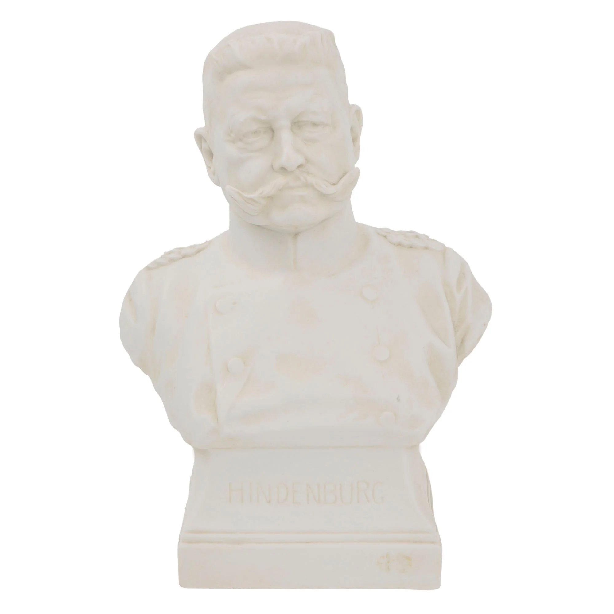 Original Imperial German WWI Ceramic Bust of Paul von Hindenburg - Marked Romanus Andresen — image 2