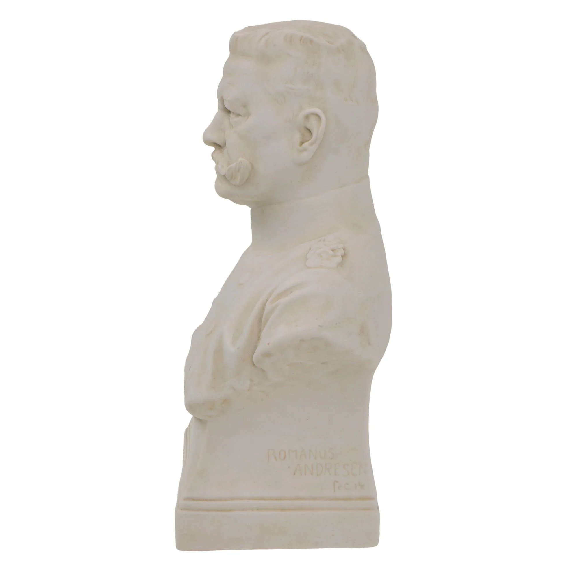Original Imperial German WWI Ceramic Bust of Paul von Hindenburg - Marked Romanus Andresen — image 6