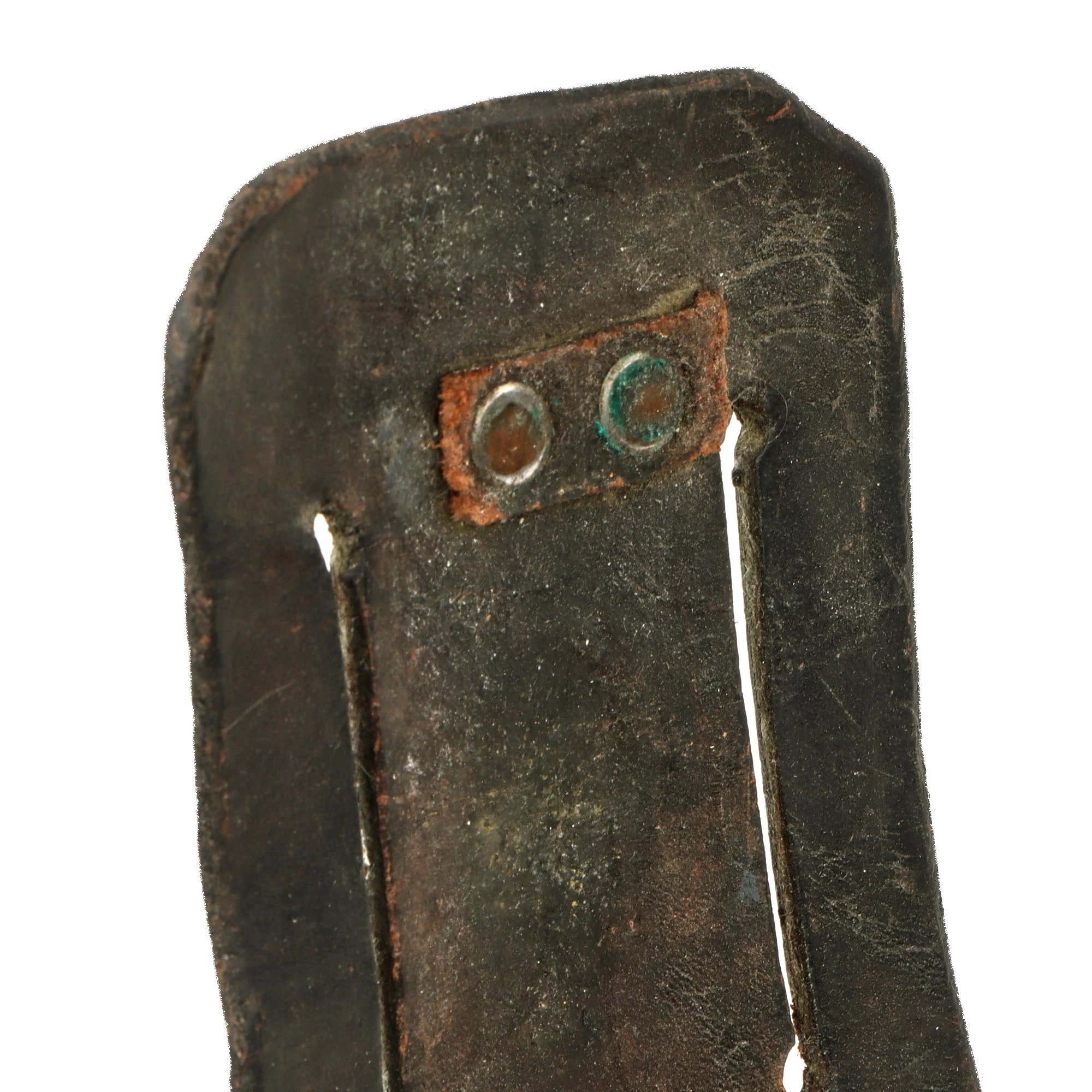 Original U.S. WWII Australian Made Fighting Knife with Cast OD Green-Painted Handle in Leather Sheath — image 12