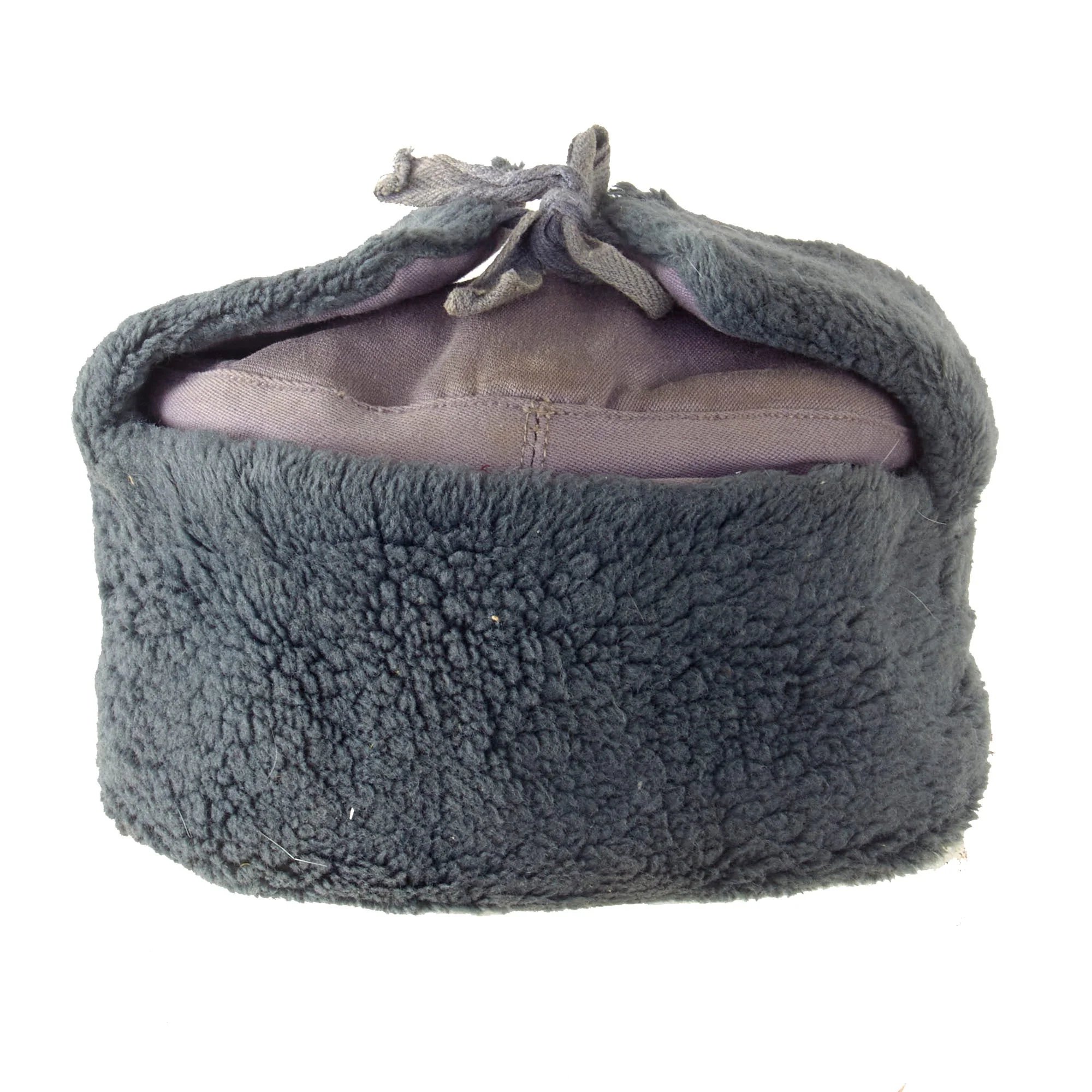 Original German WWII Eastern Front Luftwaffe Soviet Ushanka Style Insulated Winter Cap — image 7
