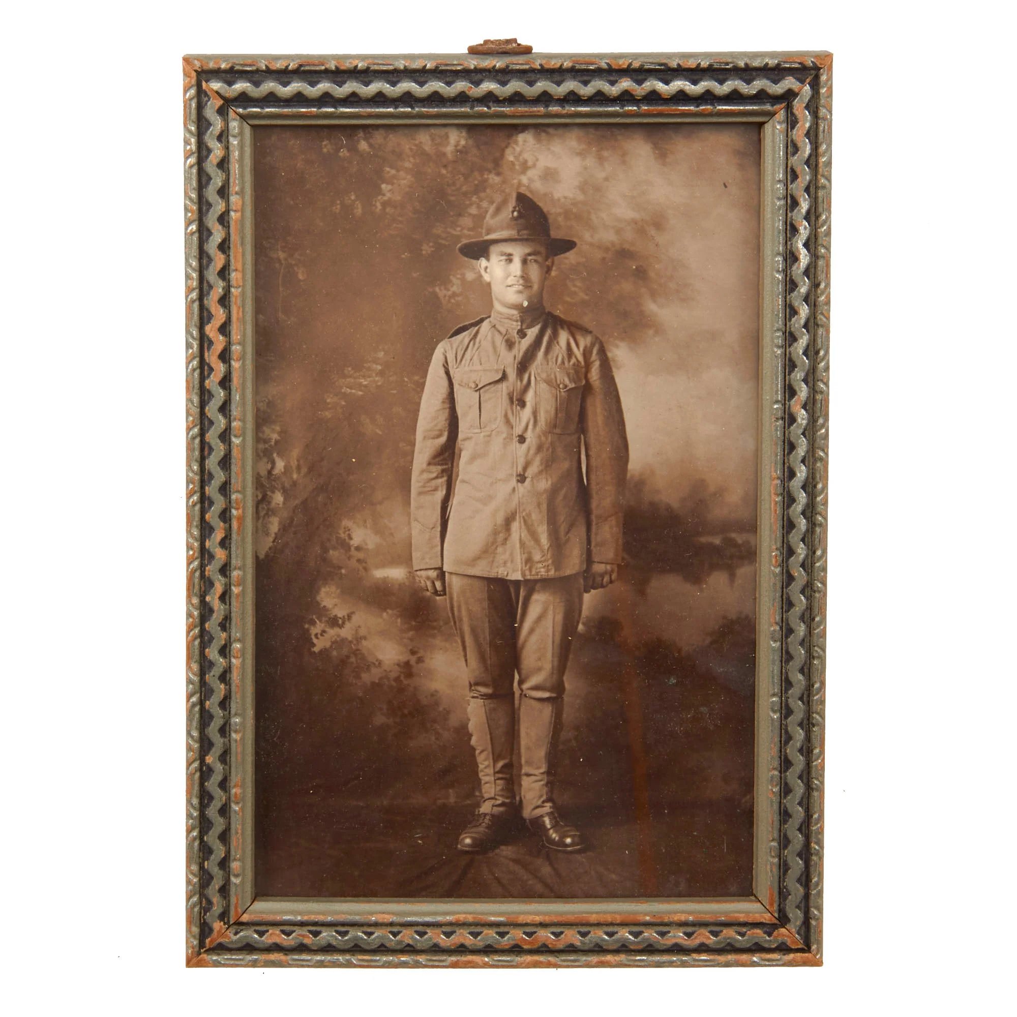 Original U.S. WWI Marine Corps Dog Tag & Good Conduct Medal with Accompanying Documents & Ephemera - Private George Abraham Shell — image 2