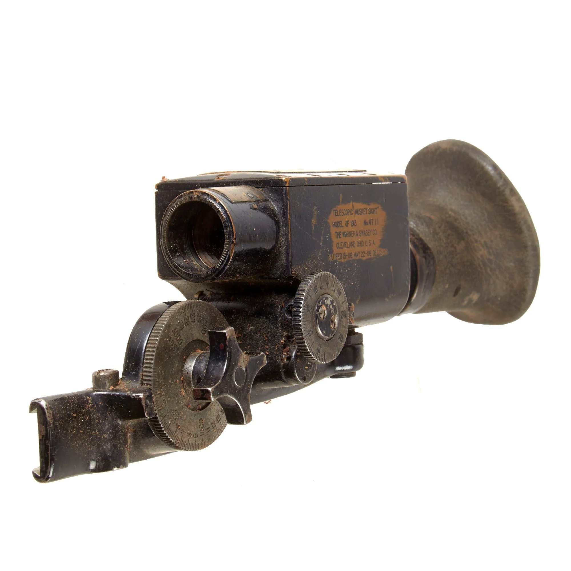 Original U.S. WWI M1903 Springfield Warner & Swasey M-1913 Sniper Scope with Mounting Bracket in 1918-Dated Leather Case - Extremely Rare — image 3
