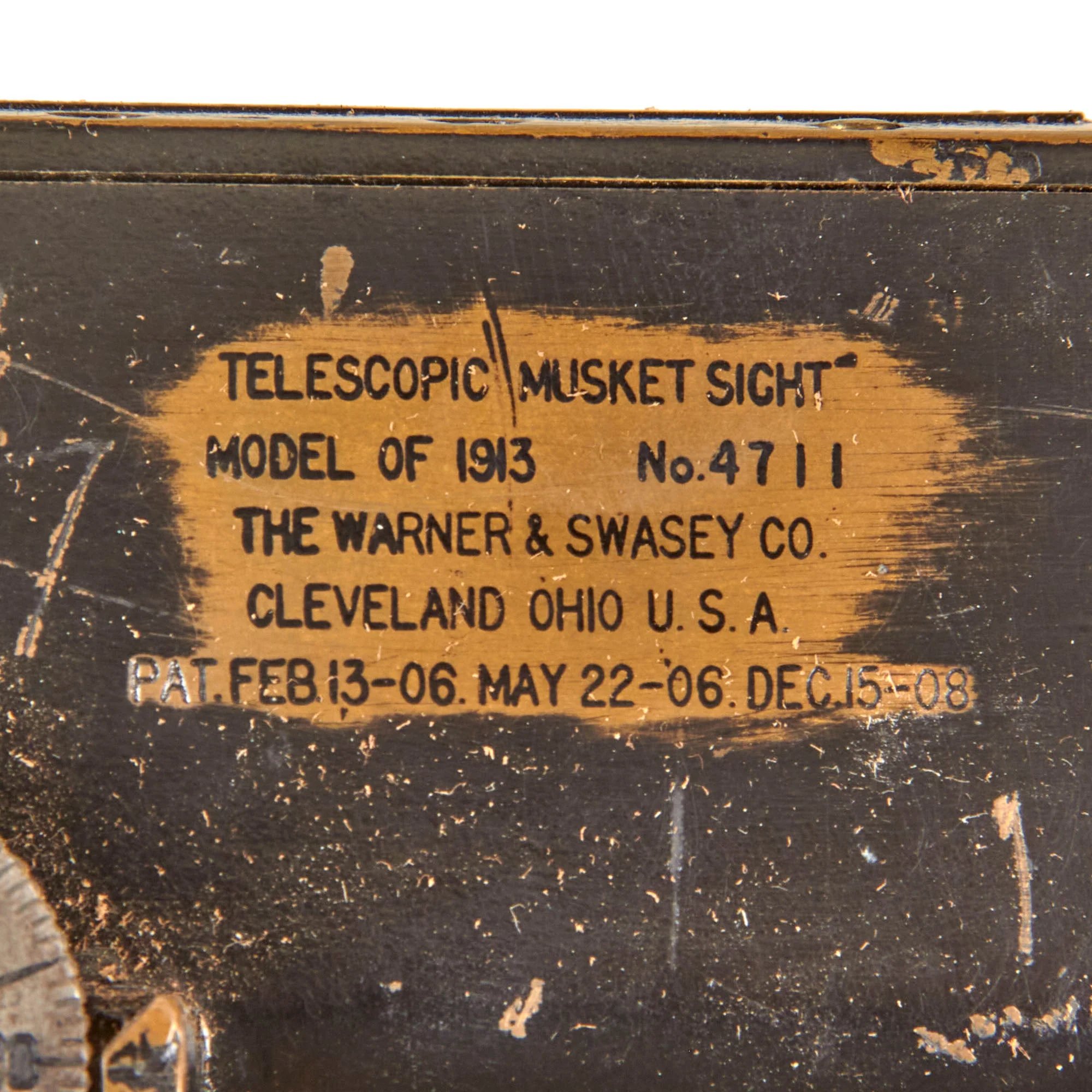 Original U.S. WWI M1903 Springfield Warner & Swasey M-1913 Sniper Scope with Mounting Bracket in 1918-Dated Leather Case - Extremely Rare — image 5