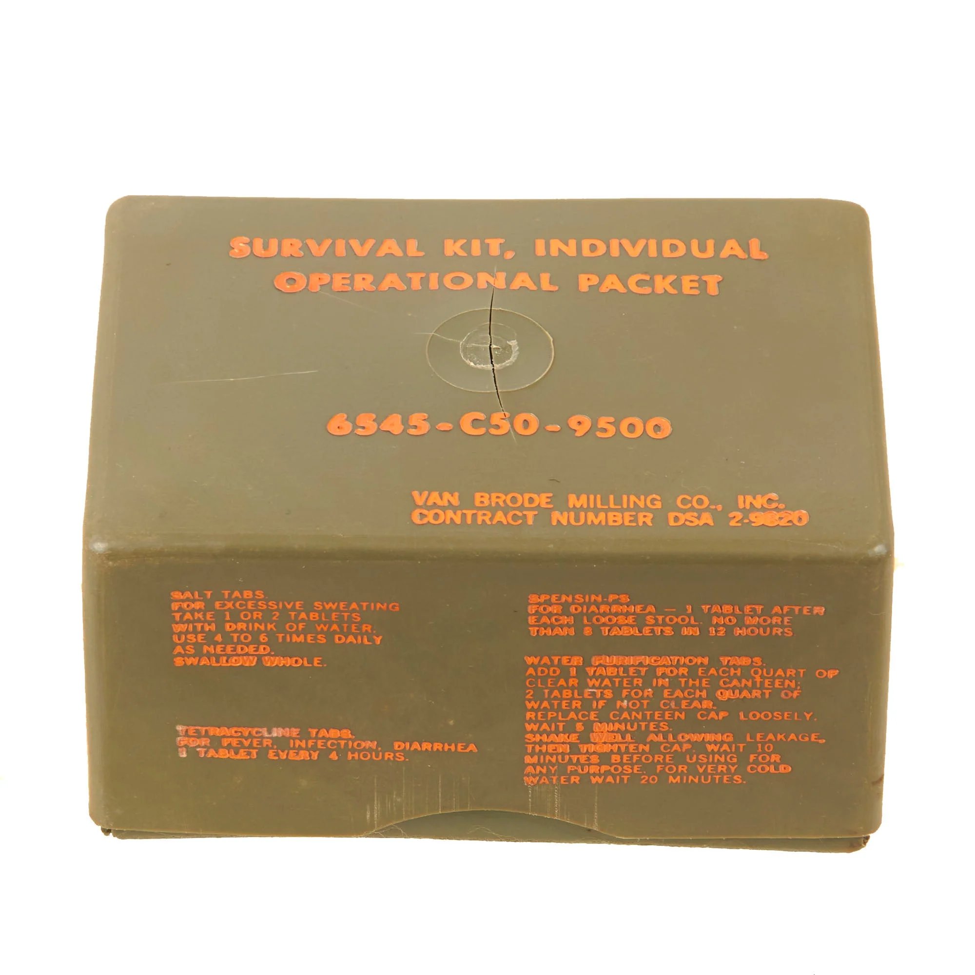 Original U.S. Vietnam War Special Forces Hot / Wet Individual Survival First Aid Kit in Original Belt Pouch — image 2