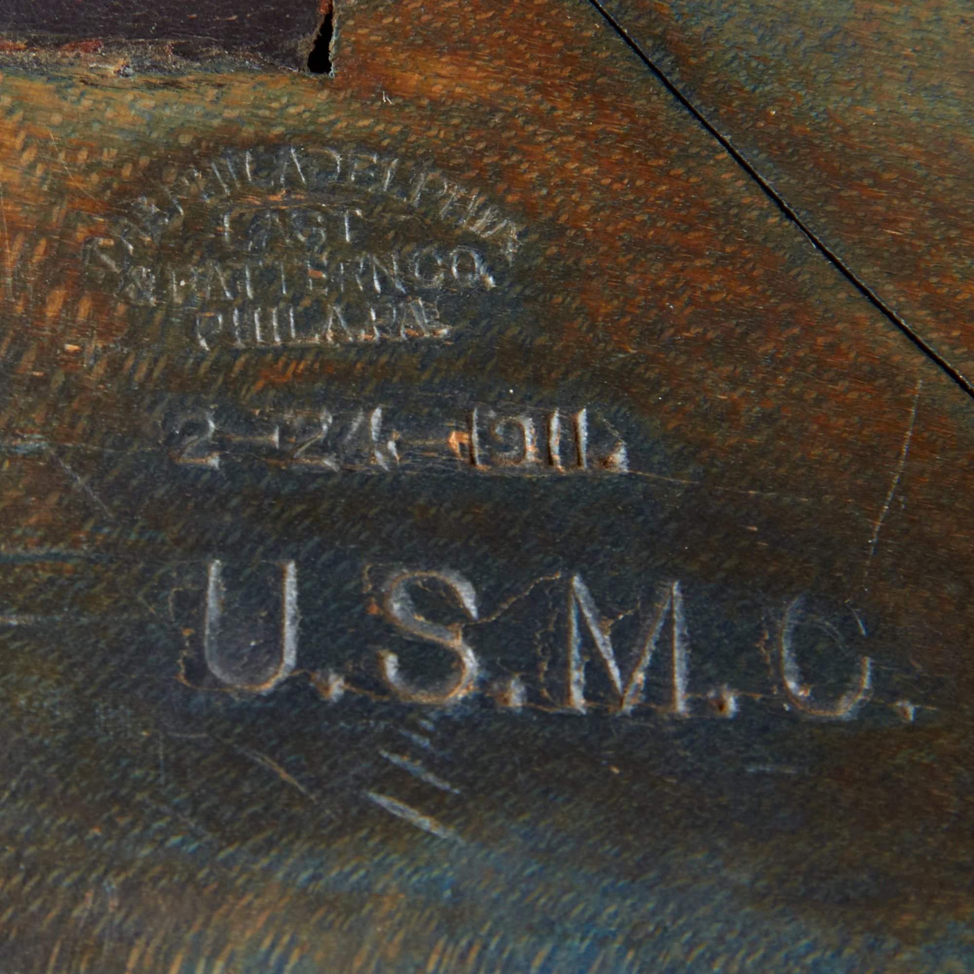 Original U.S. Pre-WWI Era USMC Philadelphia-Depot Marked Shoe Trees in Size 6 1/2 - Dated 1911 — image 2