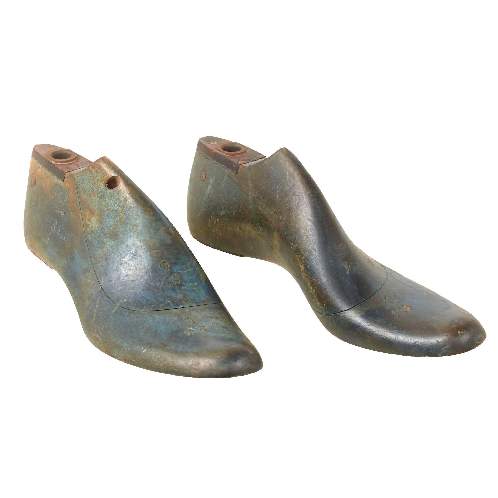 Original U.S. Pre-WWI Era USMC Philadelphia-Depot Marked Shoe Trees in Size 6 1/2 - Dated 1911 — image 3