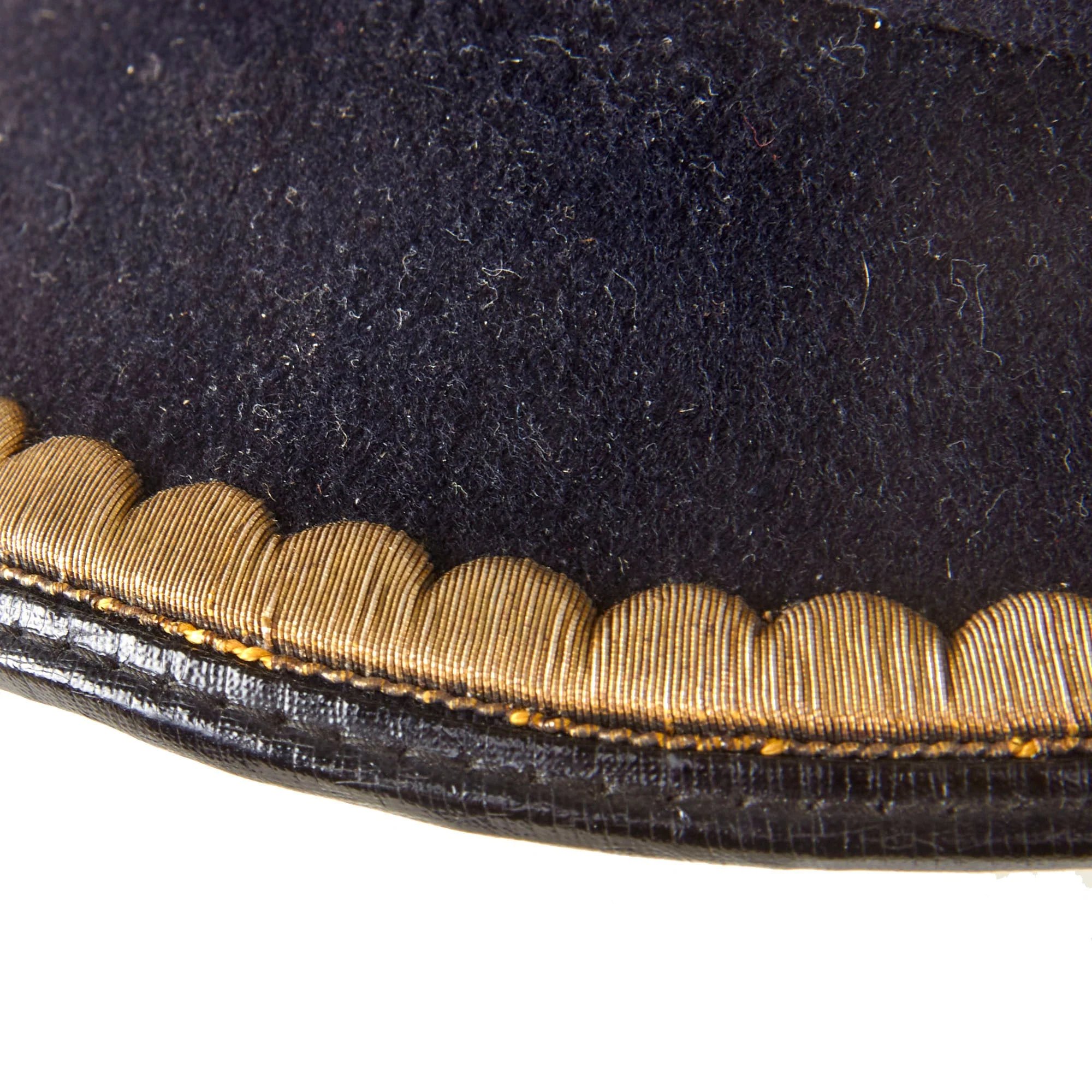Original German WWII Kriegsmarine Navy Blue Junior Grade Officer Schirmmütze Visor Cap — image 15