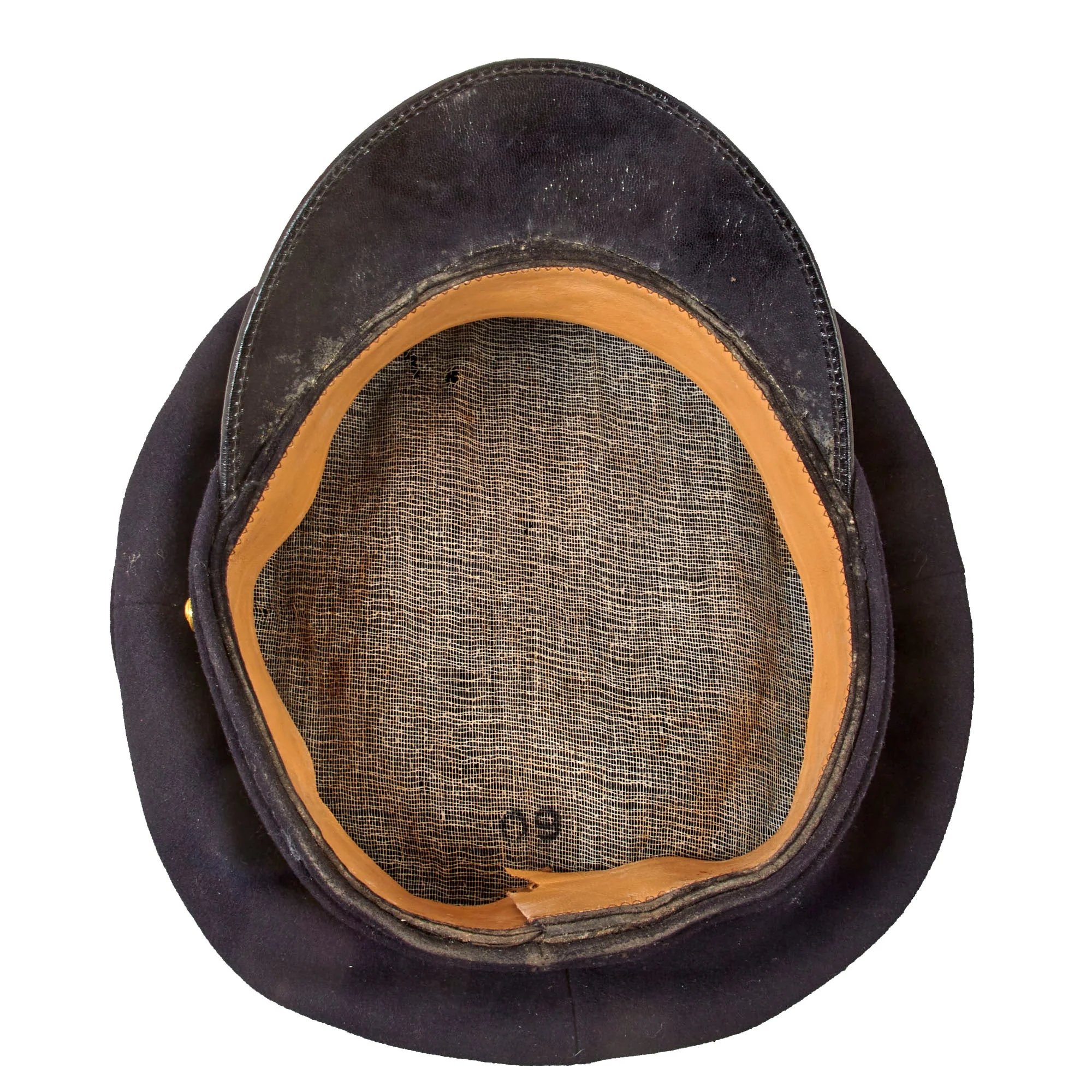 Original German WWII Kriegsmarine Navy Blue Junior Grade Officer Schirmmütze Visor Cap — image 5