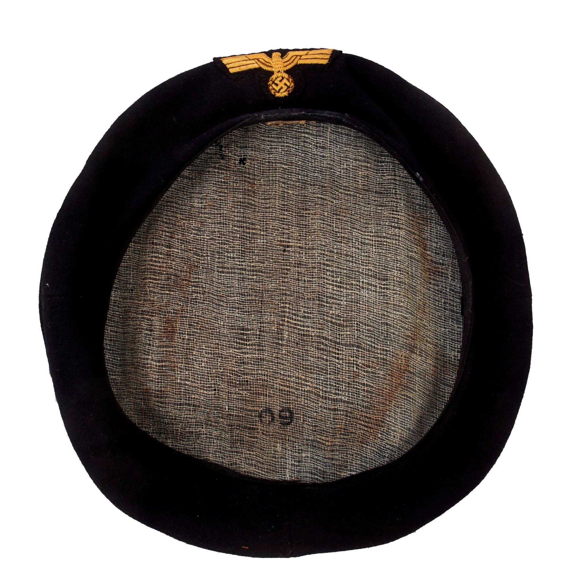 Original German WWII Kriegsmarine Navy Blue Junior Grade Officer Schirmmütze Visor Cap — image 9