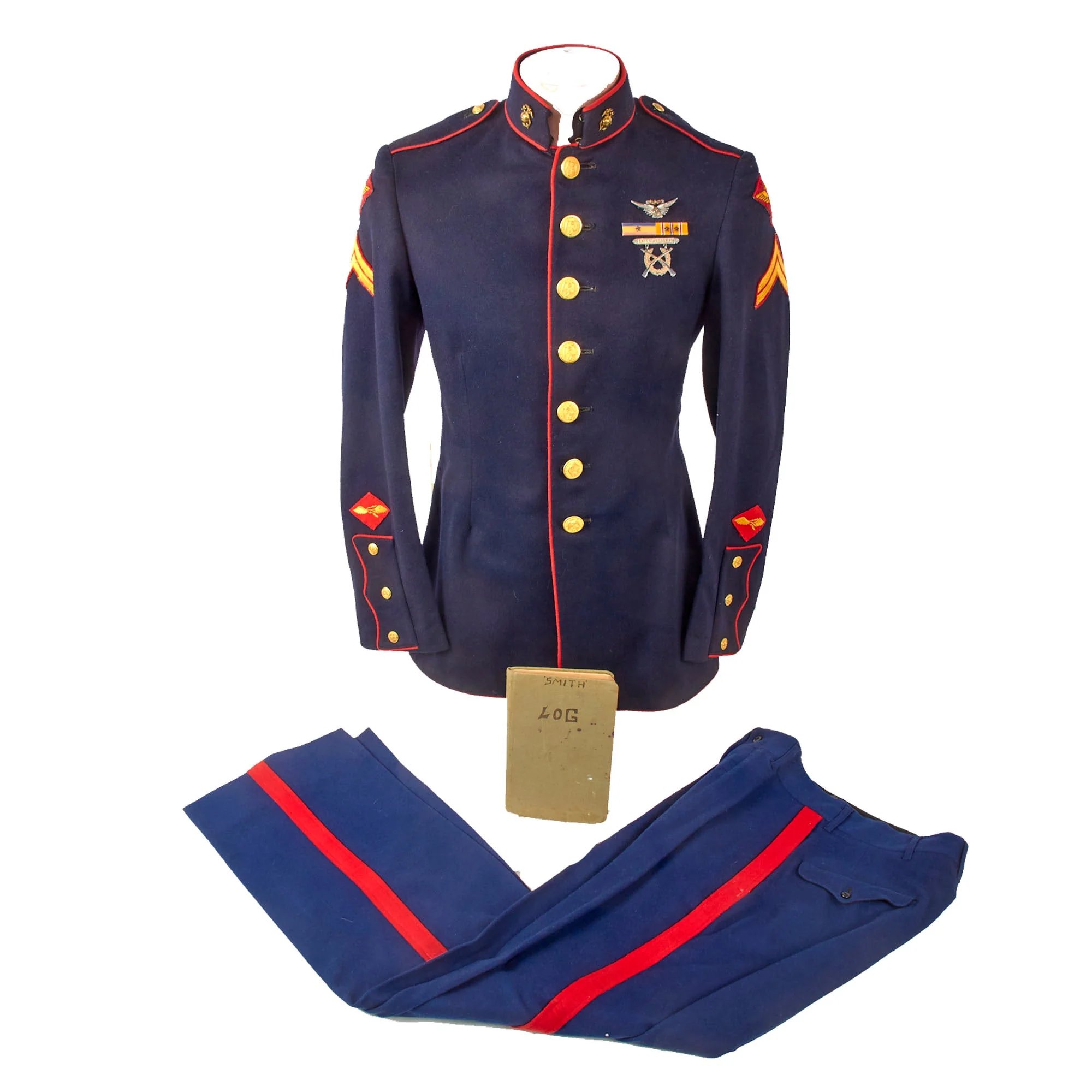 Original U.S. WWII USMC Aircrew Radioman Dress Uniform with Mission Log & Star-Embedded Aircrew Wings - Corporal Robert V. Smith, 3rd Marine Air Wing — image 2