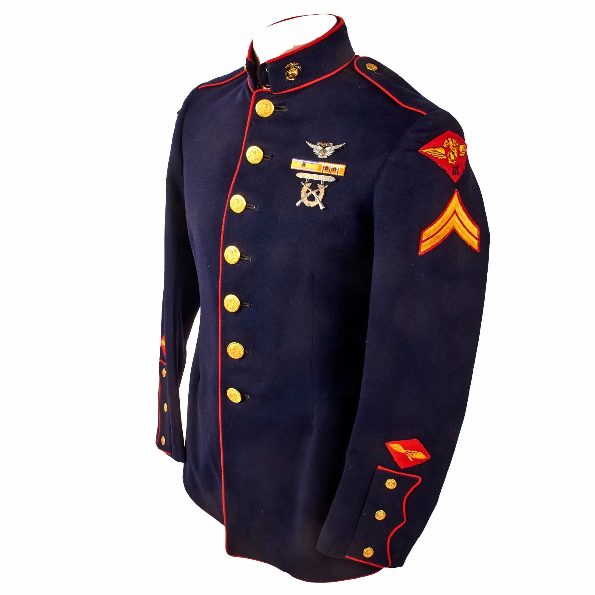 Original U.S. WWII USMC Aircrew Radioman Dress Uniform with Mission Log & Star-Embedded Aircrew Wings - Corporal Robert V. Smith, 3rd Marine Air Wing — image 4