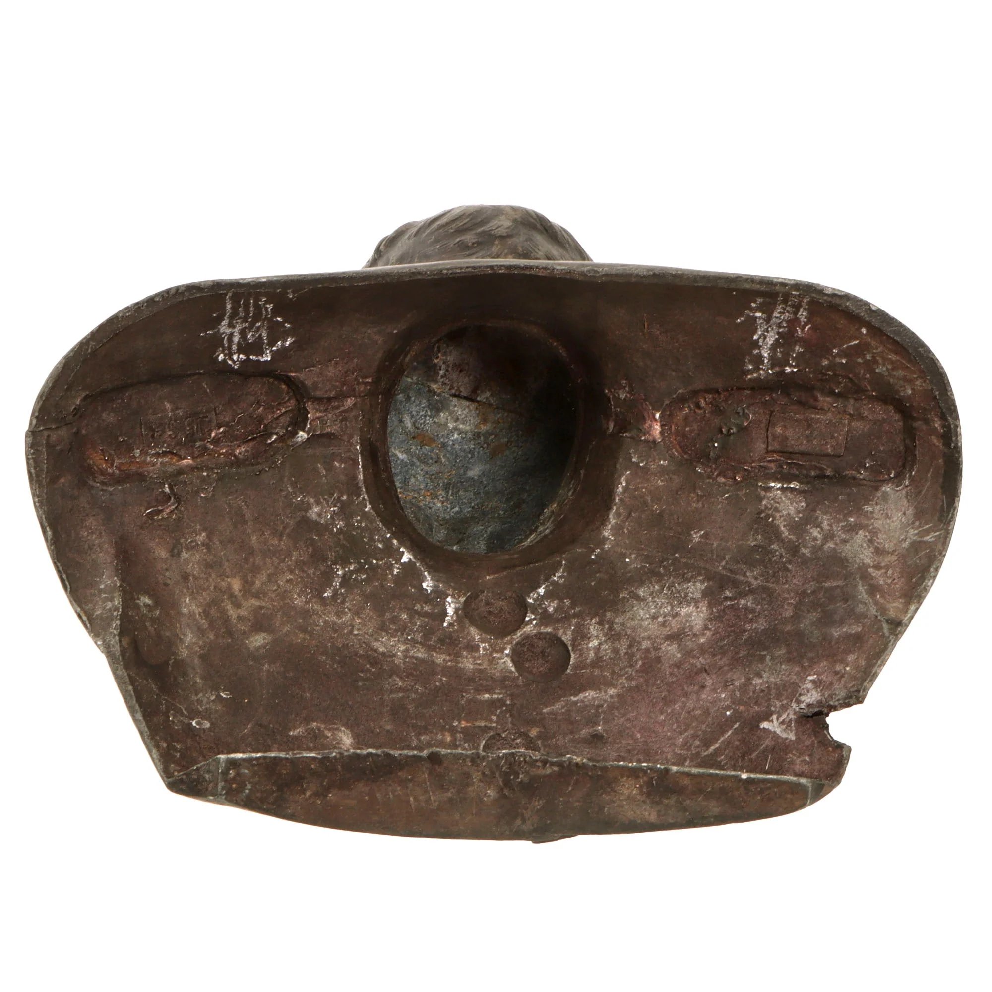 Original Imperial German Pre-WWI Frederick III German Emperor Bronze Bust - Numbered 1563 - 6 3/8' Tall — image 4