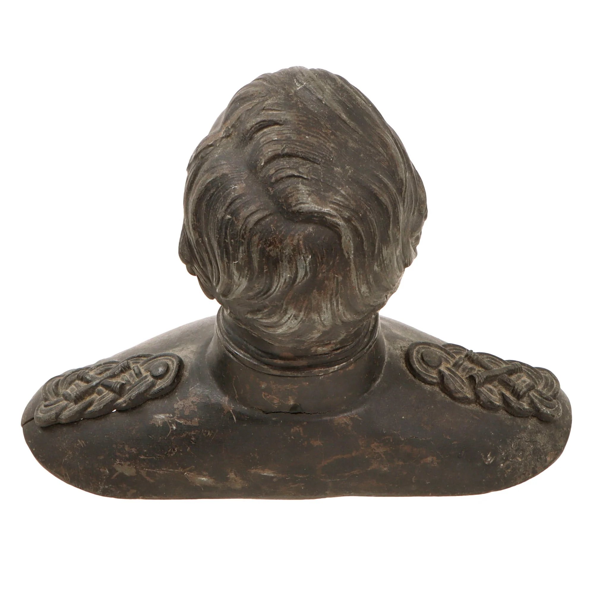 Original Imperial German Pre-WWI Frederick III German Emperor Bronze Bust - Numbered 1563 - 6 3/8' Tall — image 5