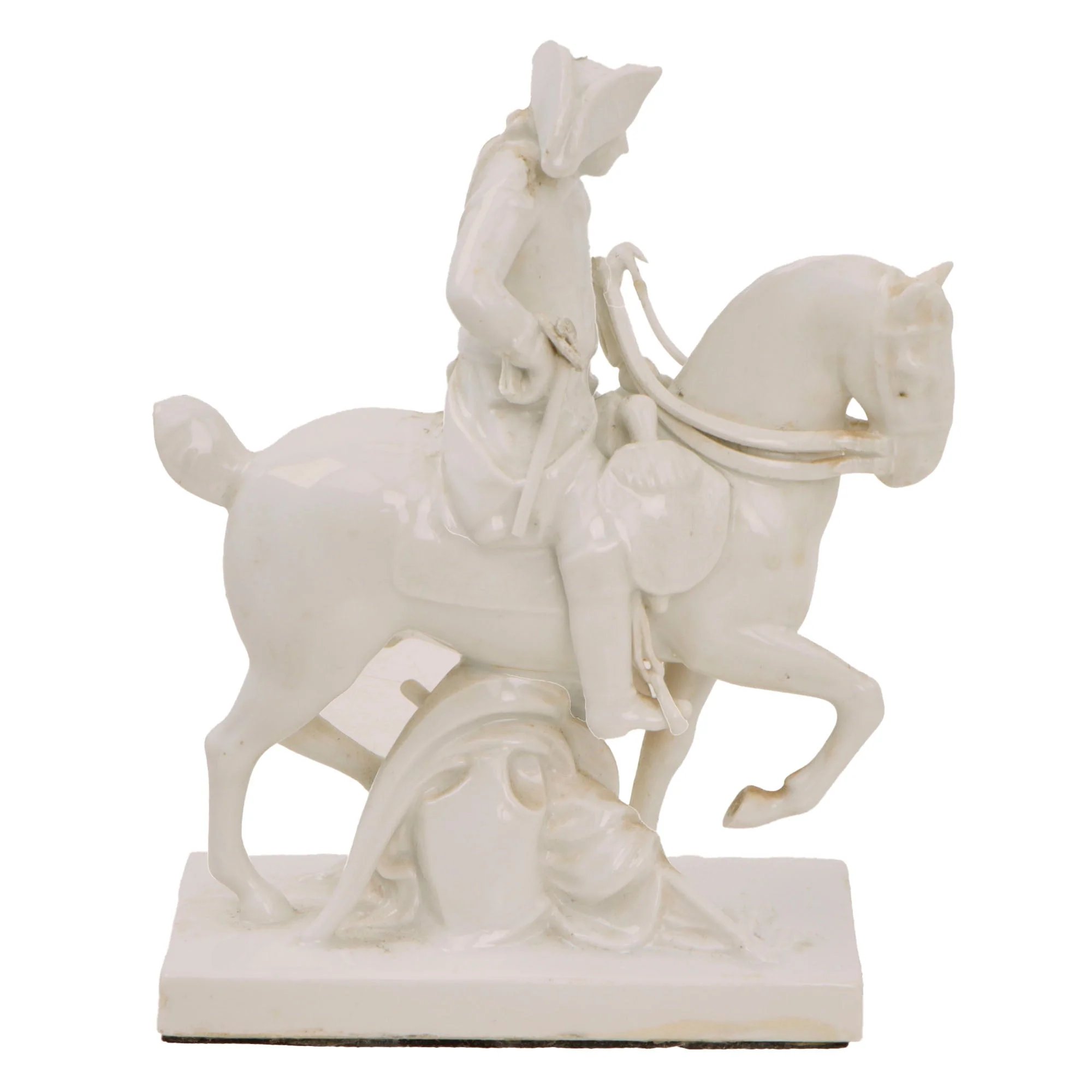 Original German Pre-WWII Era Small Porcelain Frederick the Great Equestrian Statue with Past Repairs & Damage — image 2