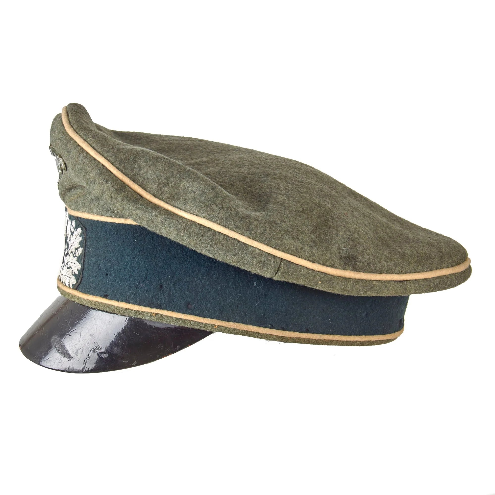 Original German WWII Heer Army Infantry Officer Schirmmütze Visor Crush Cap with BeVo Insignia — image 8