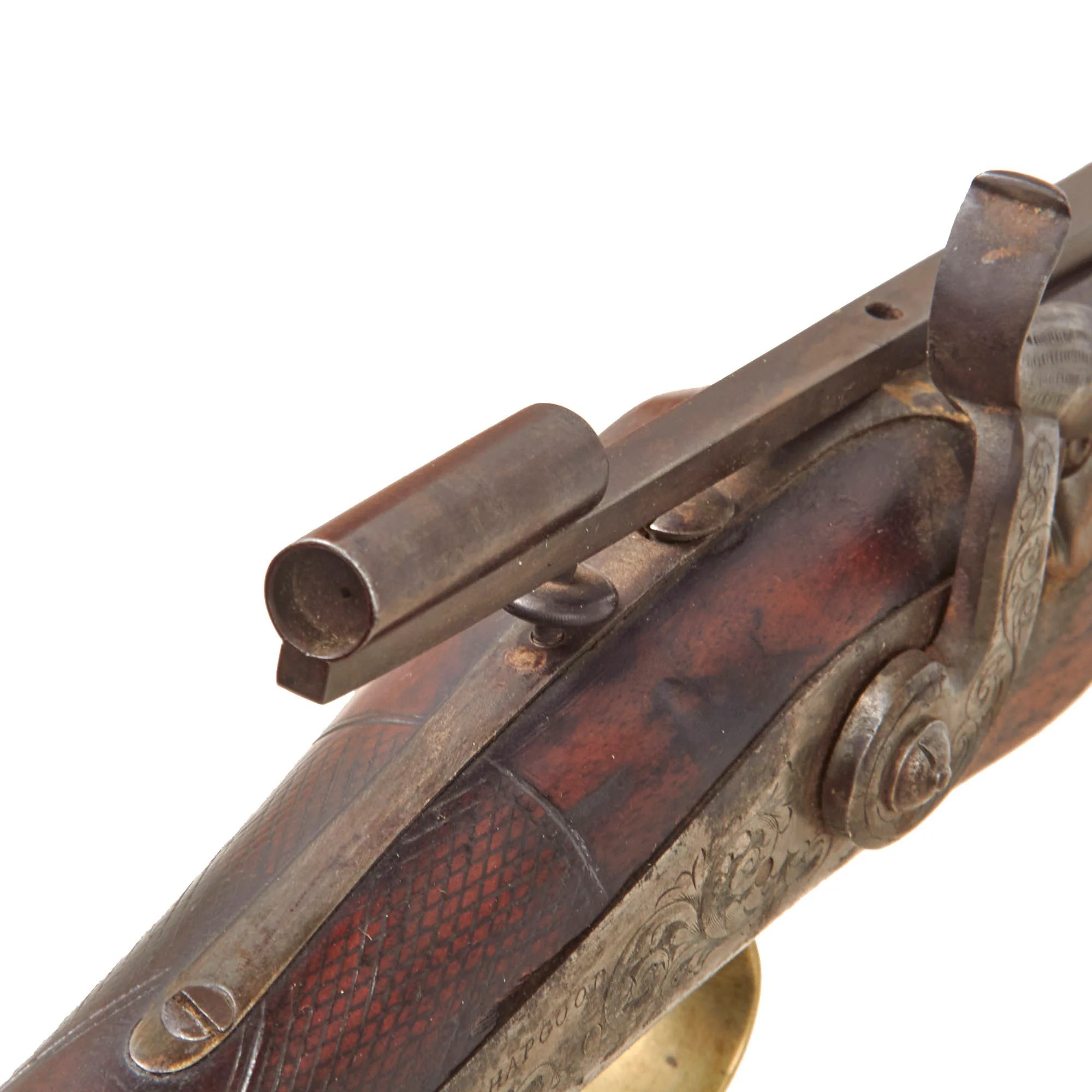Original U.S. Civil War Era Half Stocked Percussion Heavy Barrel Target Rifle by Jaob Hapgood with Long Range Sight - circa 1845 — image 20