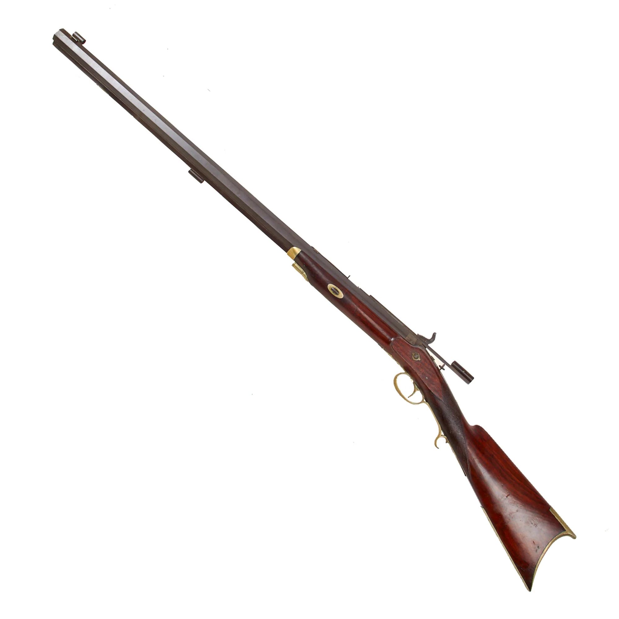 Original U.S. Civil War Era Half Stocked Percussion Heavy Barrel Target Rifle by Jaob Hapgood with Long Range Sight - circa 1845 — image 3