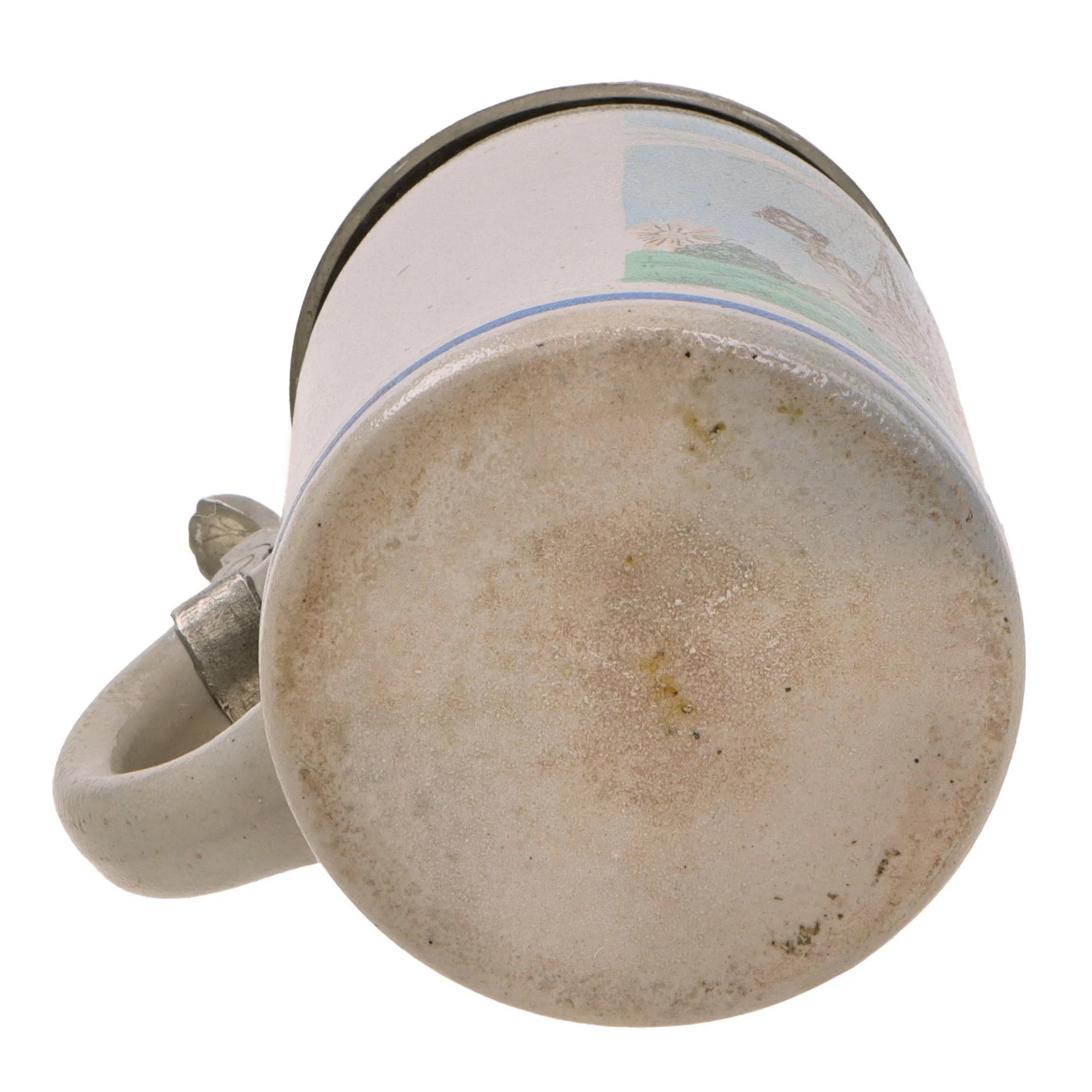 Original German Pre-WWII 7th Signal Battalion Lidded Beer Stein with Horseback Signalman Depiction - Dated 1935-1936 — image 10