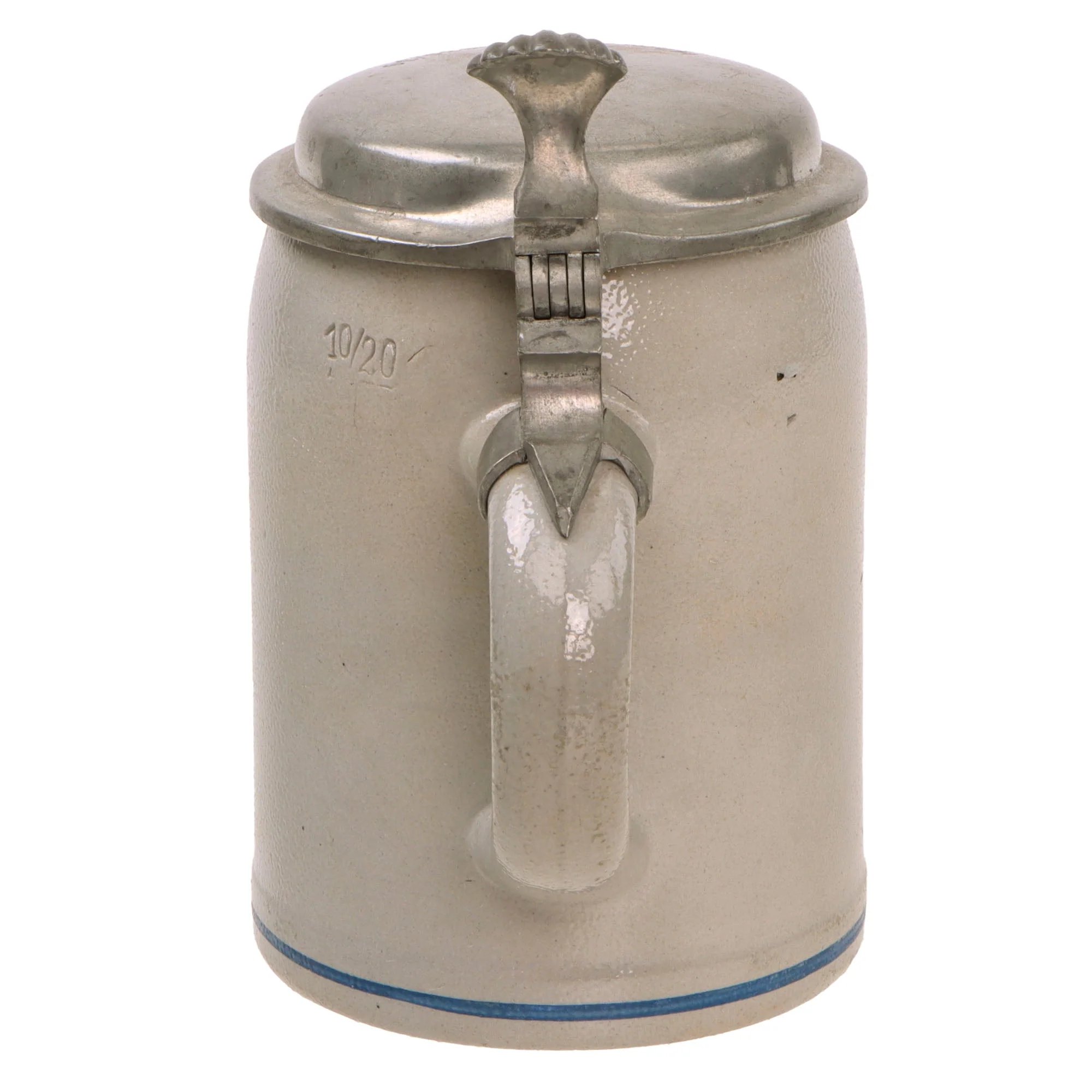 Original German Pre-WWII 7th Signal Battalion Lidded Beer Stein with Horseback Signalman Depiction - Dated 1935-1936 — image 5