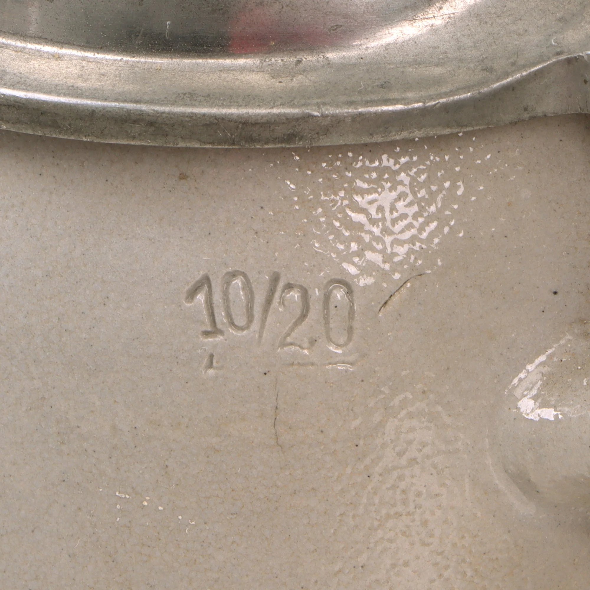 Original German Pre-WWII 7th Signal Battalion Lidded Beer Stein with Horseback Signalman Depiction - Dated 1935-1936 — image 6