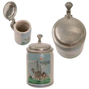 Original German Pre-WWII 7th Signal Battalion Lidded Beer Stein with …