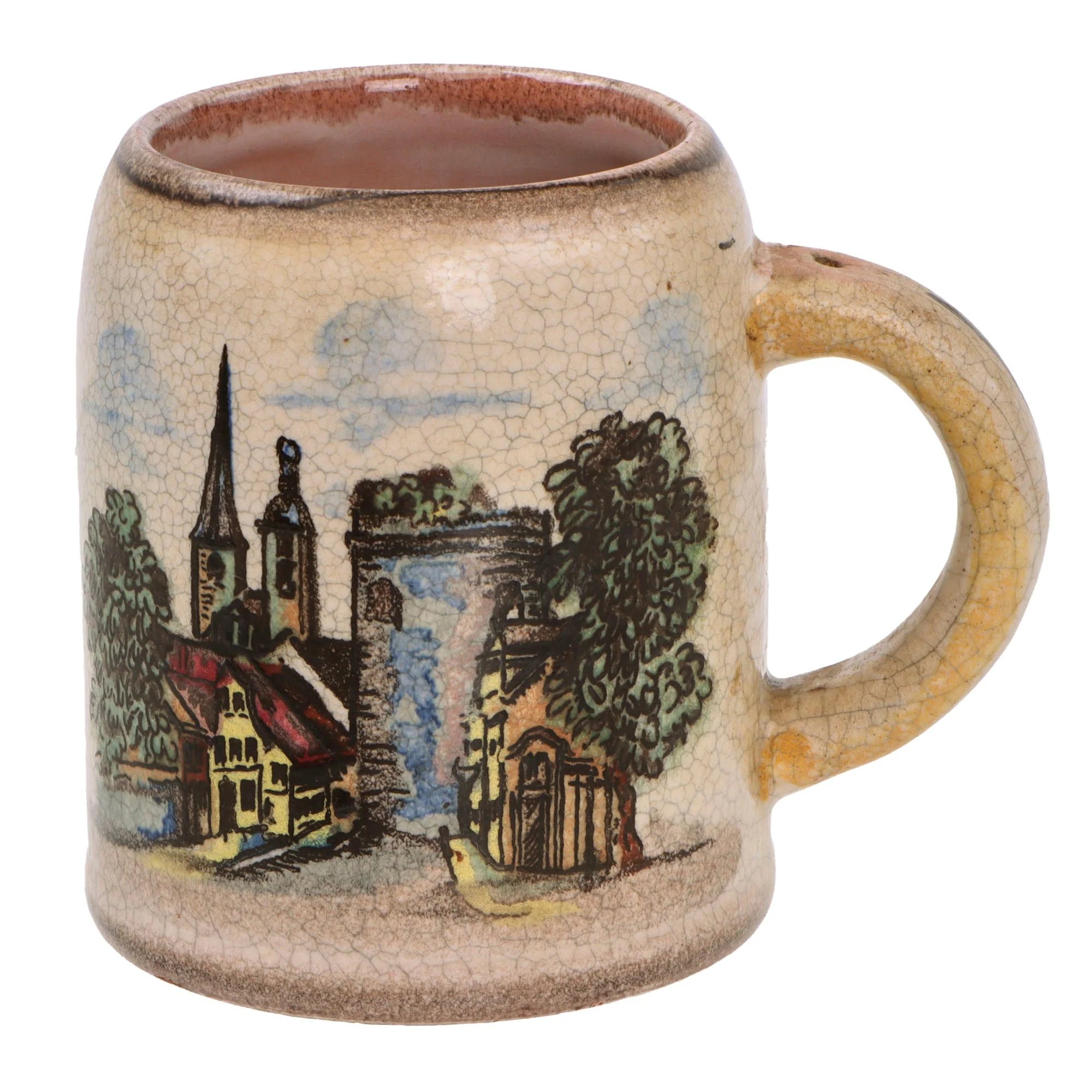 Original German WWII 1941-Dated Luftwaffe Technical Company, Pilot Training School Christmas Beer Stein with Pilot Wing & Burg Depiction - No Lid — image 6
