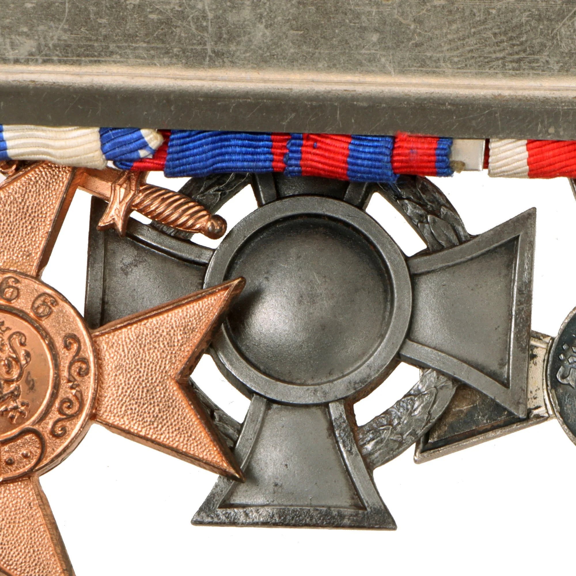 Original German WWI Era Medal Bar with 1914 EKII, City of Hamburg Hanseatic Cross & Bavarian Merenti Cross of Military Merit with Swords - 6 Awards — image 12