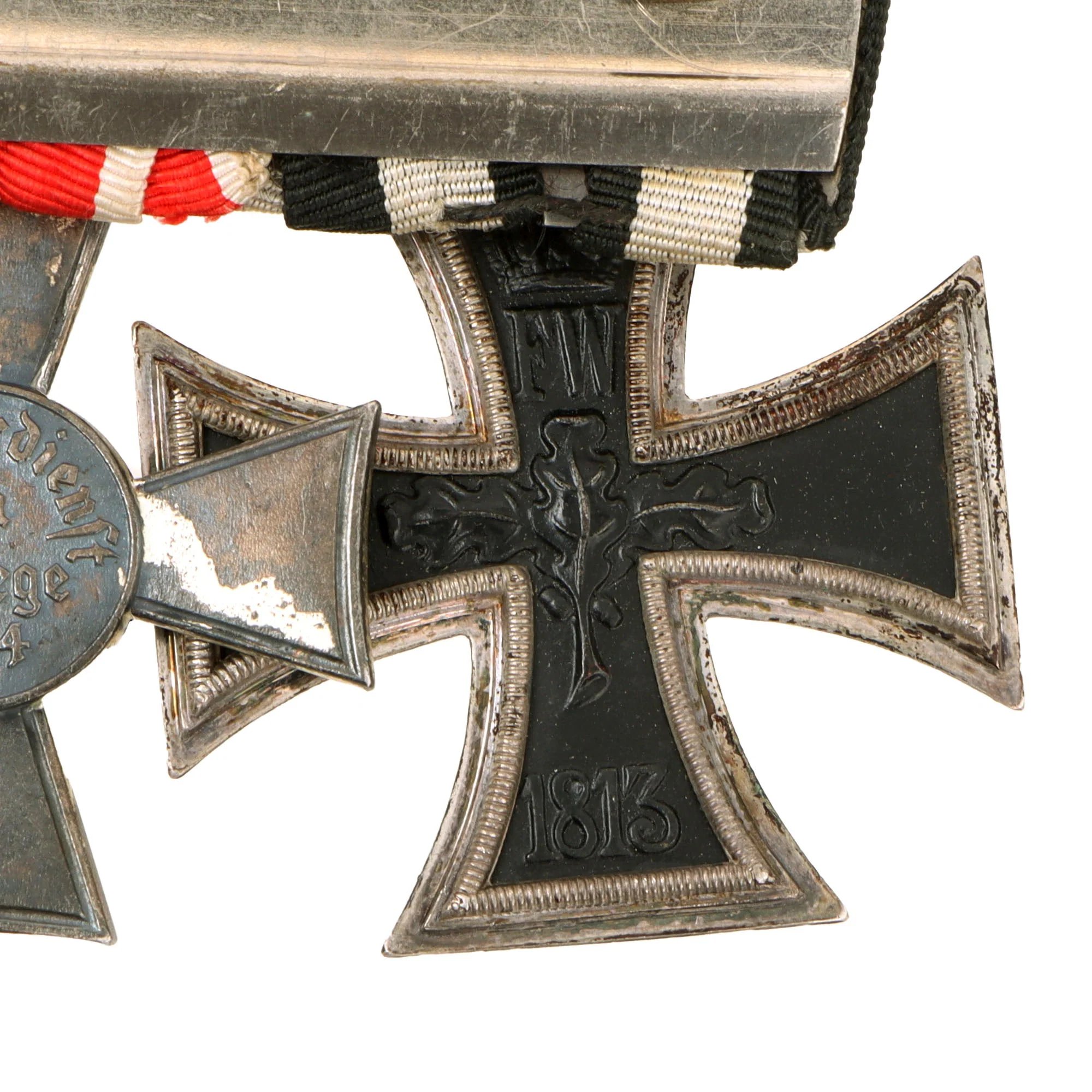 Original German WWI Era Medal Bar with 1914 EKII, City of Hamburg Hanseatic Cross & Bavarian Merenti Cross of Military Merit with Swords - 6 Awards — image 14