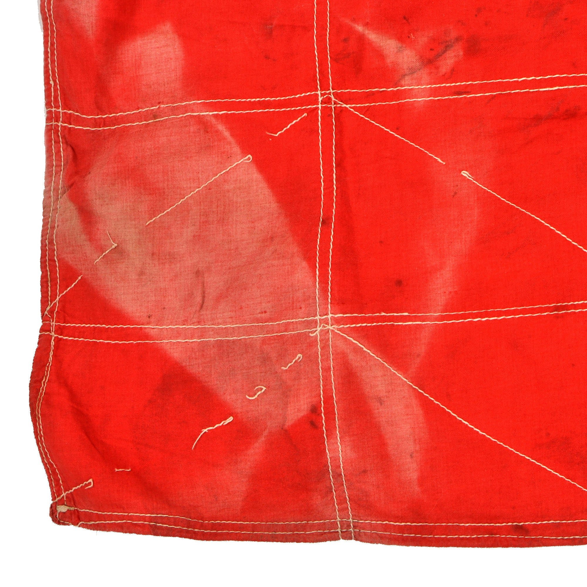 Original Imperial Japanese WWII Large Army Marked Signal Flag Cutoff - 37 x 52' — image 7