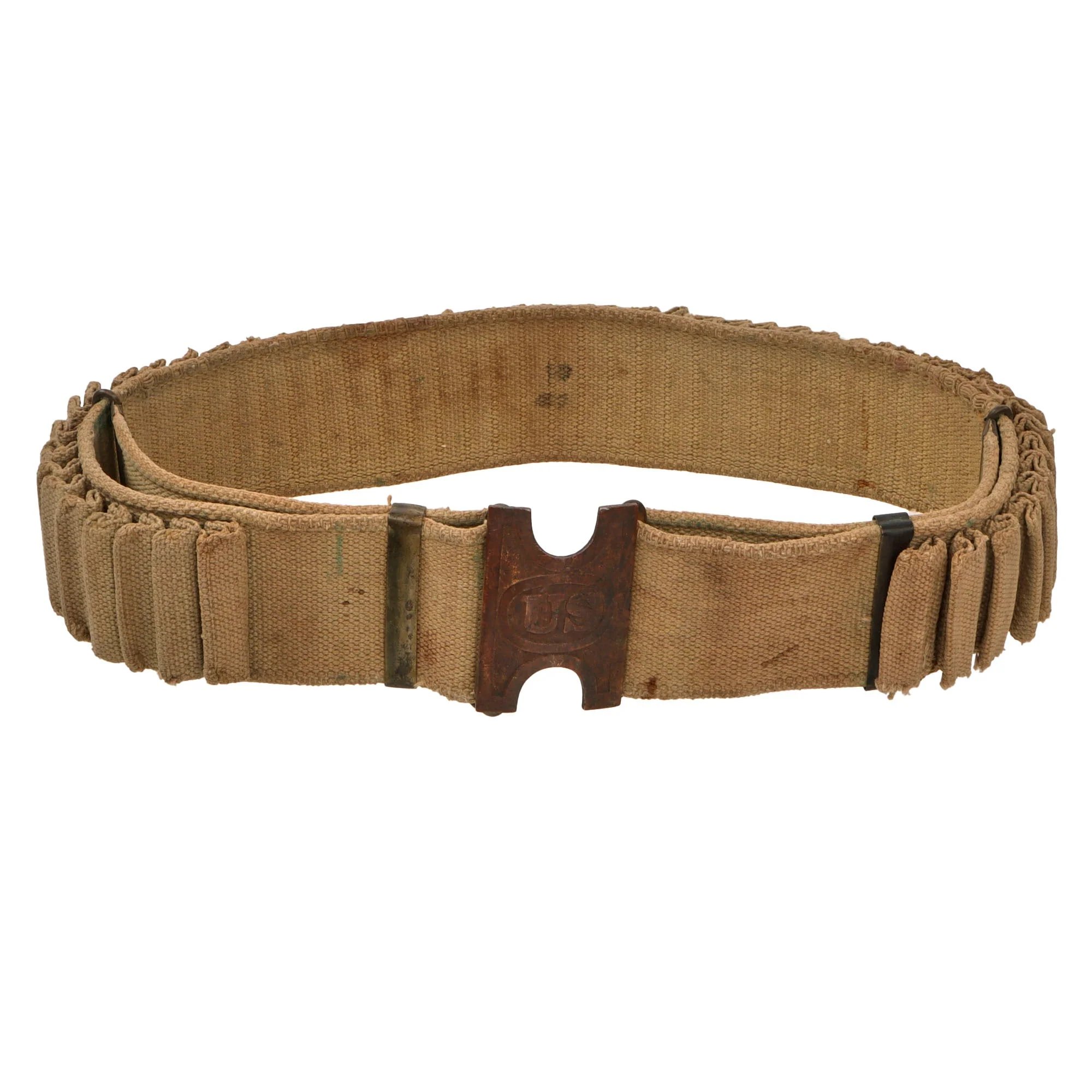Original U.S. Spanish American War 100 Round .30-40 Krag Rifle Double Ammunition Belt by Mills & Orndorff with US Buckle — image 2