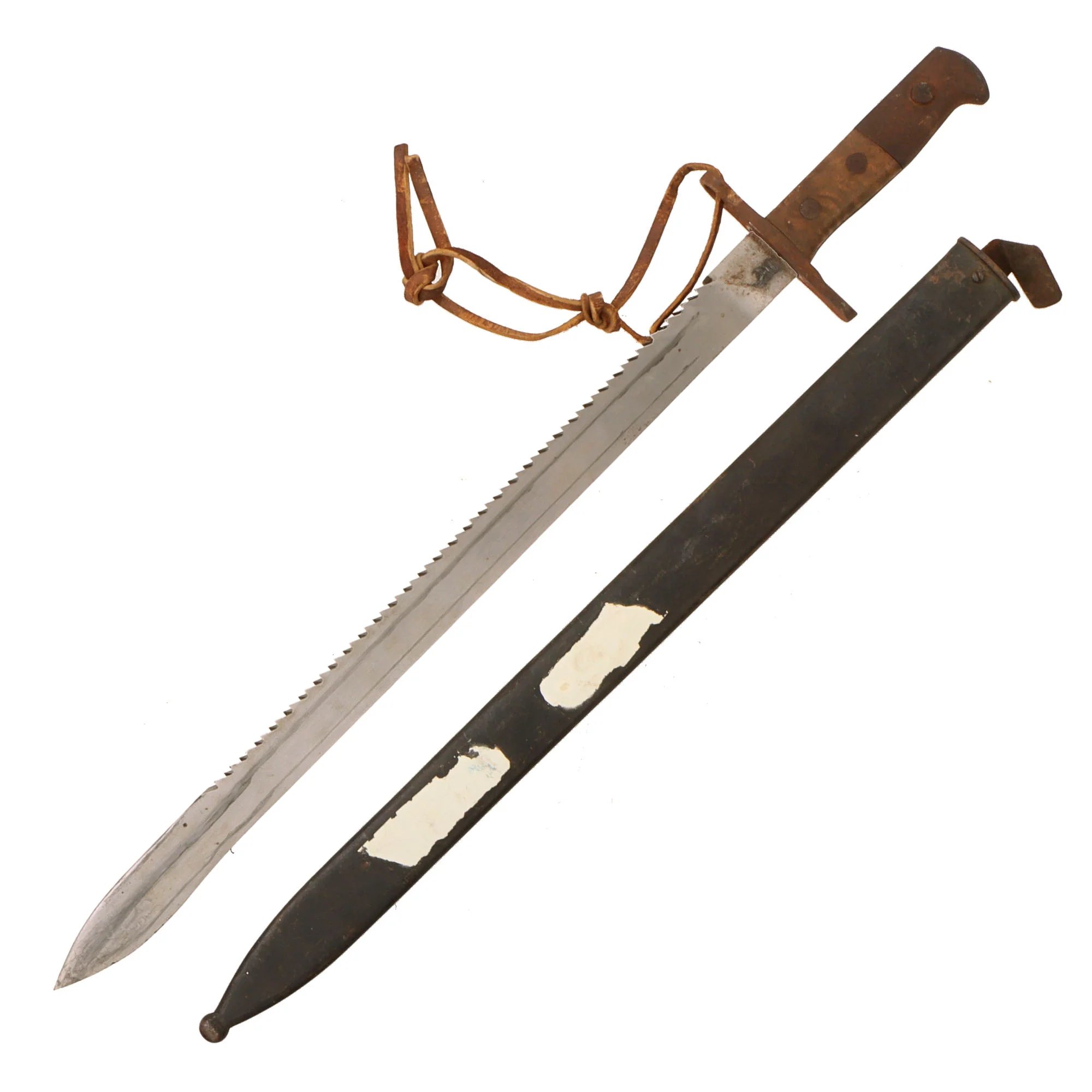 Original WWI Swiss Model 1914 Pioneer Sawback Sword Bayonet with Scabbard by Hans Steiner of Neuhausen - For Schmidt-Rubin 1911 Carbine — image 3