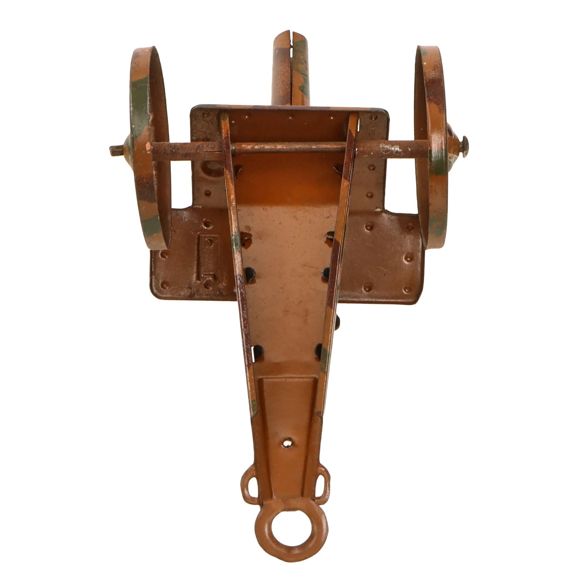 Original German Pre-WWII O&M Haußer Tinplate Litho Wehrmacht Truck with Artillery Piece in Tow with Winding Key — image 11