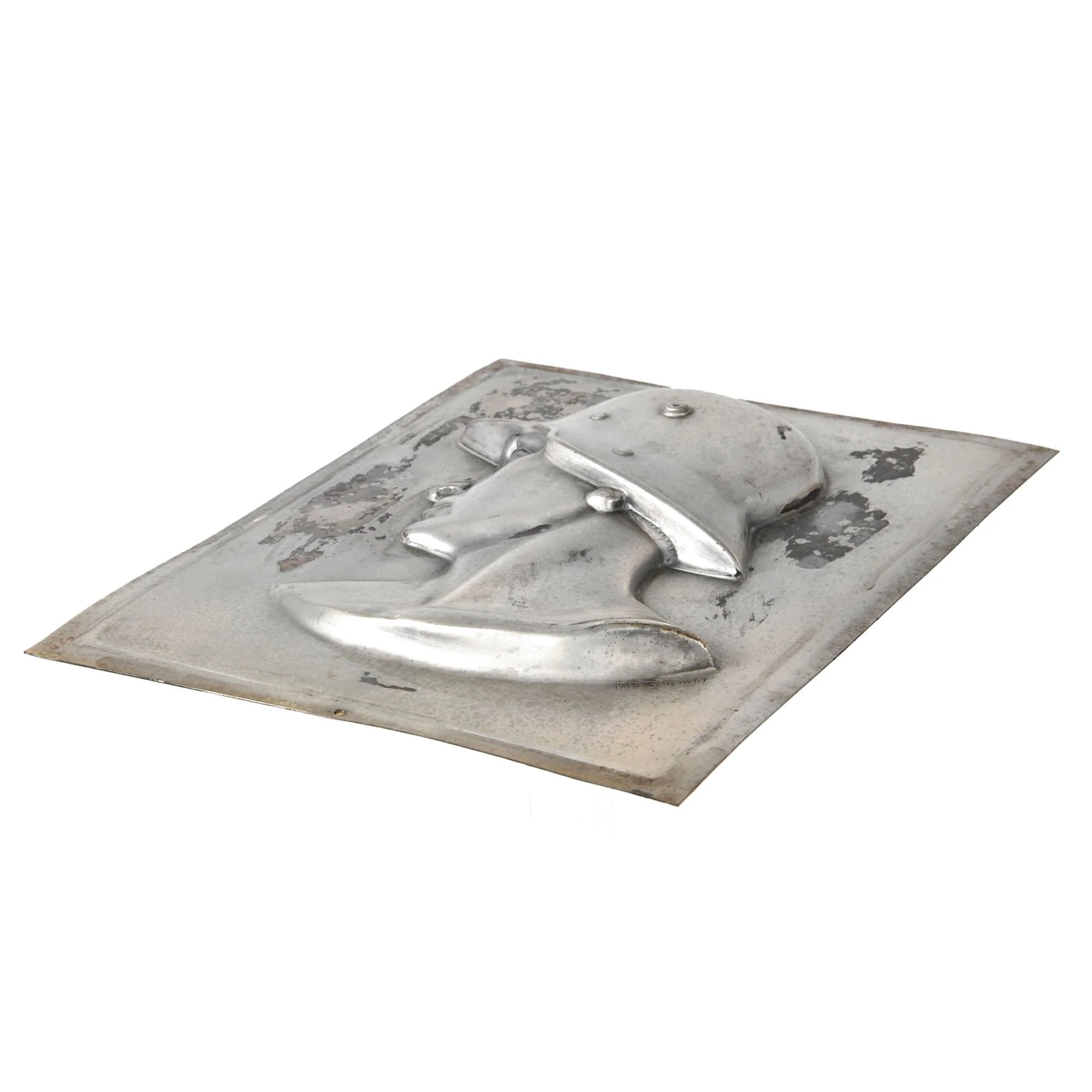 Original German WWII Heer Army Soldier Bust Stamped Metal Wall Plaque by F.P. Zimmer - 7 5/8' x 9 3/4' — image 2