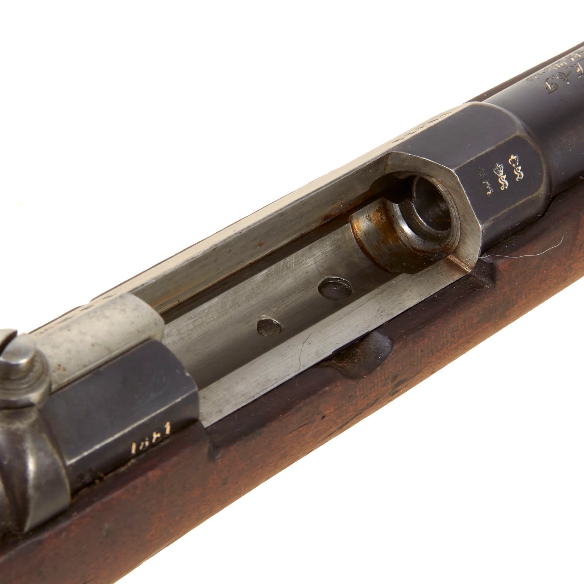 Original German Mauser Mod. 71 Converted in France to Uruguay Daudeteau / Dovitis Rifle dated 1881 - Serial 90428 — image 22