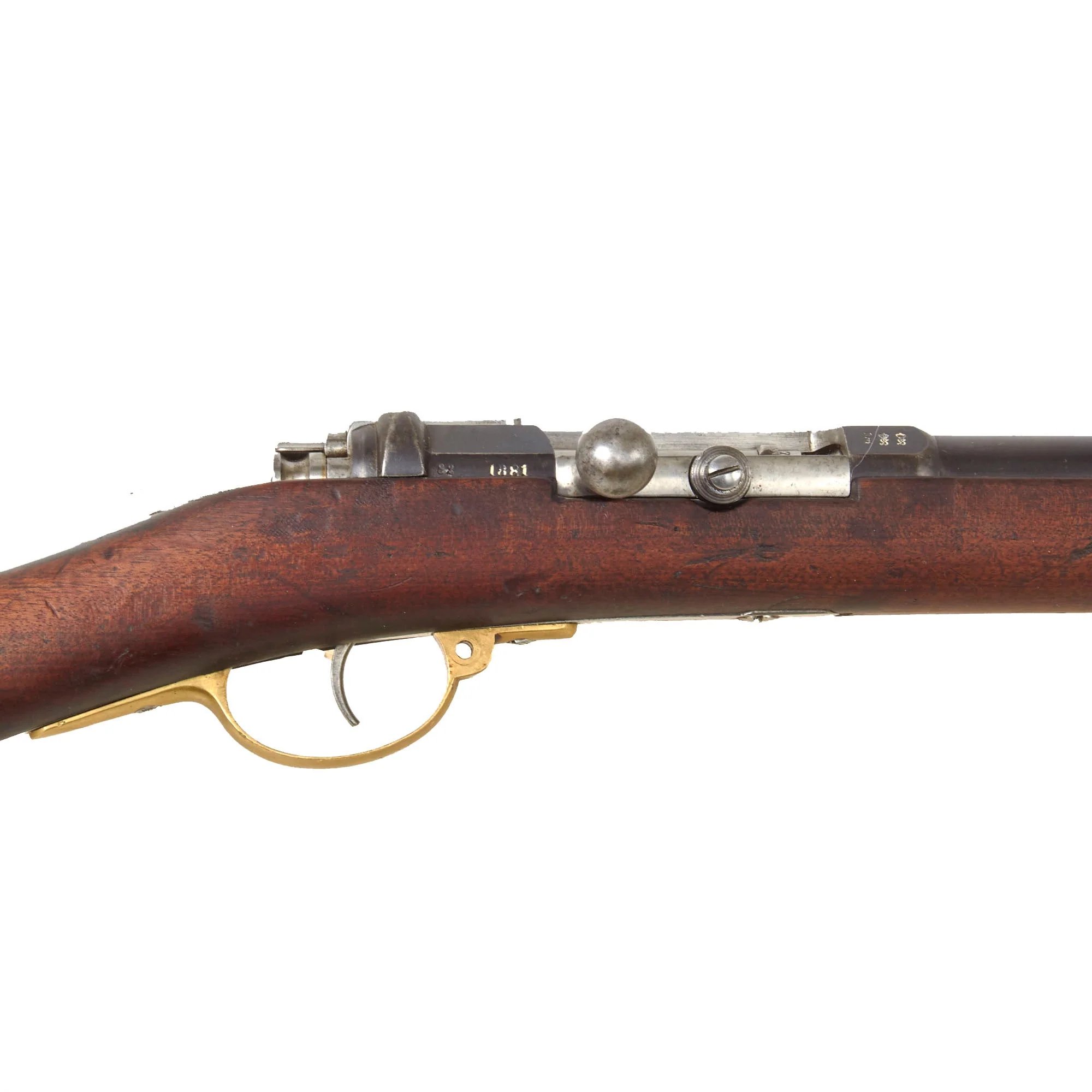 Original German Mauser Mod. 71 Converted in France to Uruguay Daudeteau / Dovitis Rifle dated 1881 - Serial 90428 — image 5