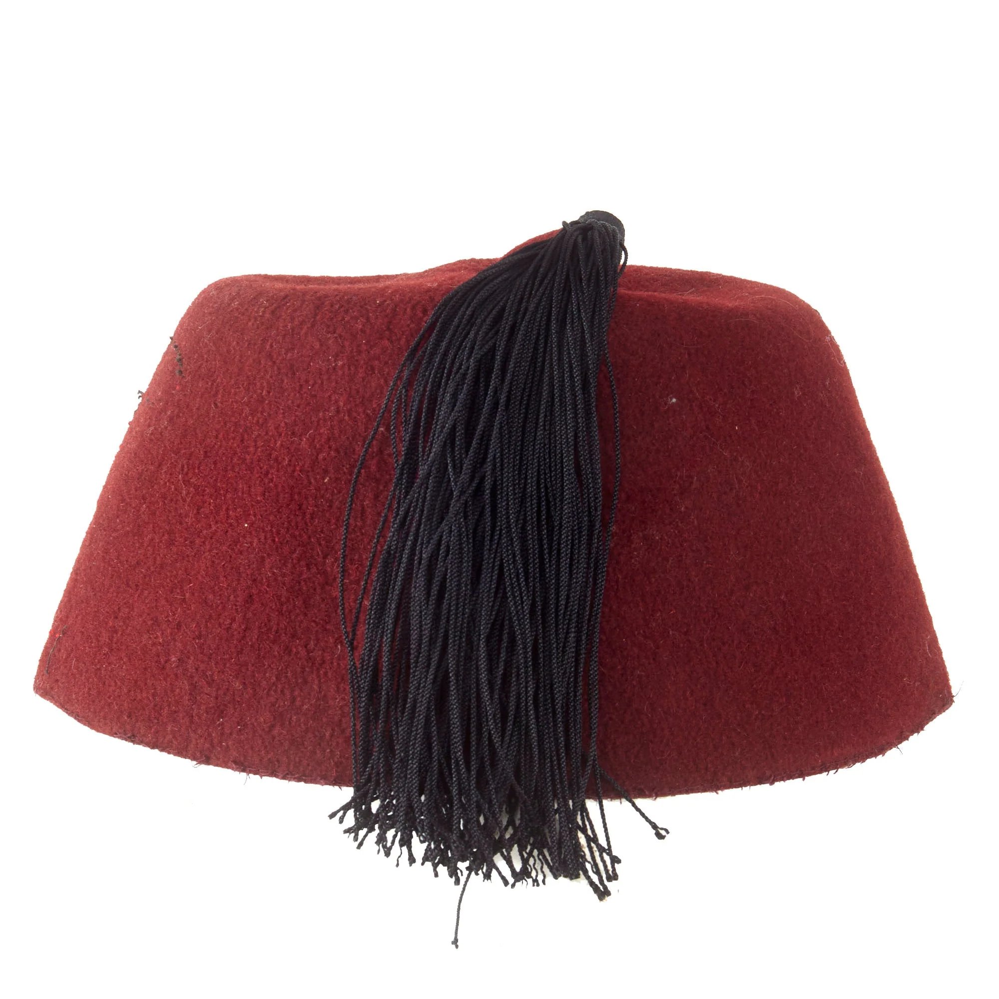 Original German WWII Waffen SS M43 Maroon Parade Fez for Foreign Volunteers with Tassel & Damaged Sweatband - Removed Insignia — image 6