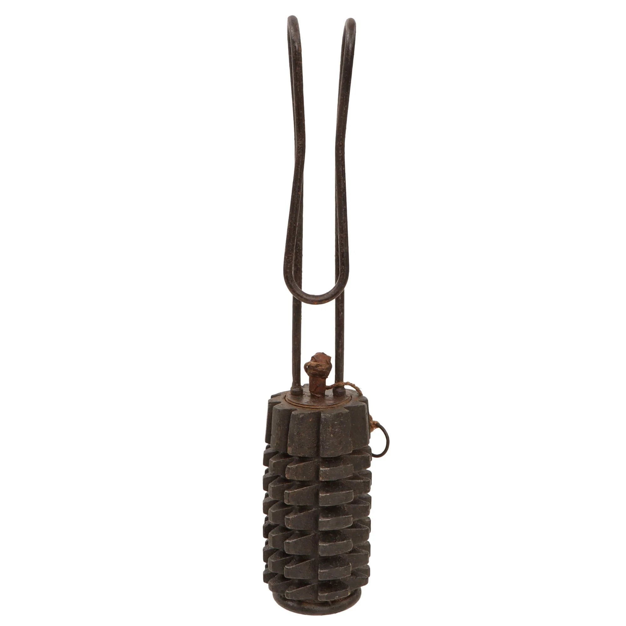 Original Austro-Hungarian WWI 1st Model M15 Zeitzünder Rohrhandgranate 'Corn' Hand Grenade with Retained Pull Ring on String - Inert — image 3