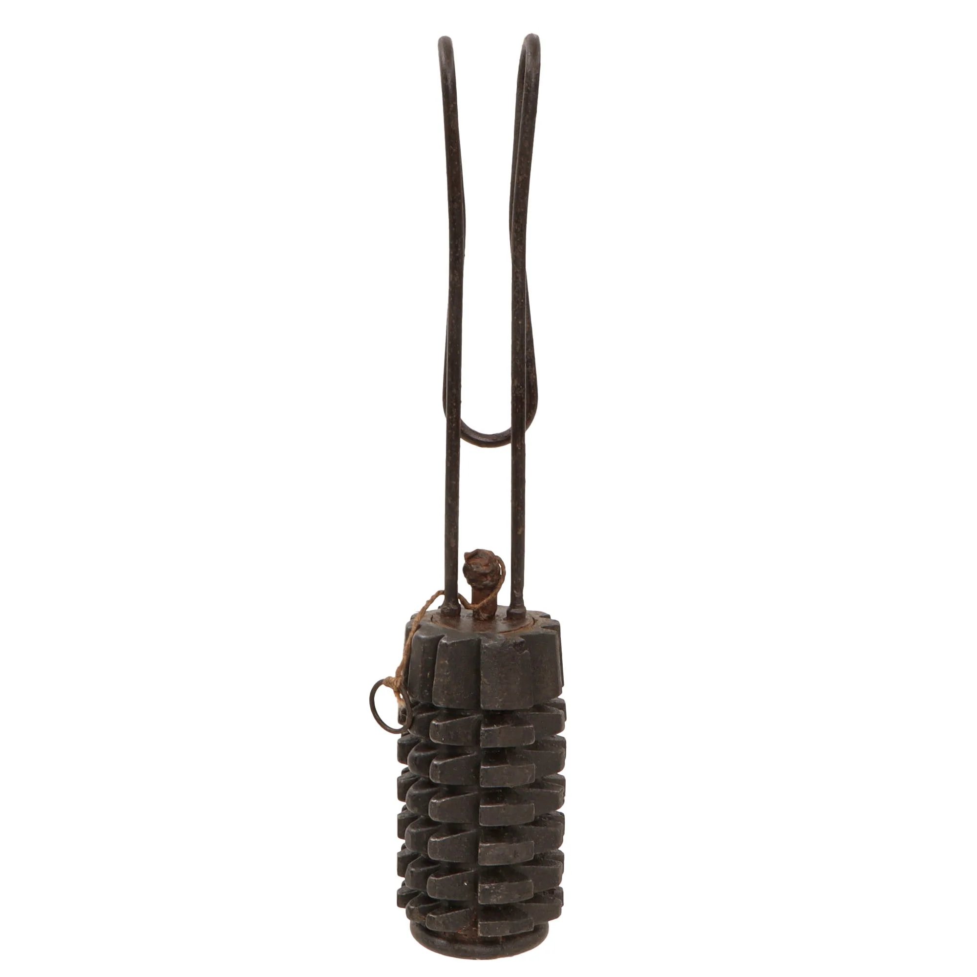 Original Austro-Hungarian WWI 1st Model M15 Zeitzünder Rohrhandgranate 'Corn' Hand Grenade with Retained Pull Ring on String - Inert — image 4